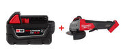 Milwaukee 2880-20 M18 FUEL 4-1/2" / 5" Grinder No-Lock Paddle Switch with Milwaukee 48-11-1850R M18 REDLITHIUM XC5.0 Oil & Solvent Resistant Battery