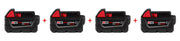 Milwaukee 48-11-1850R M18 REDLITHIUM XC5.0 Oil & Solvent Resistant Battery, 4-Pack