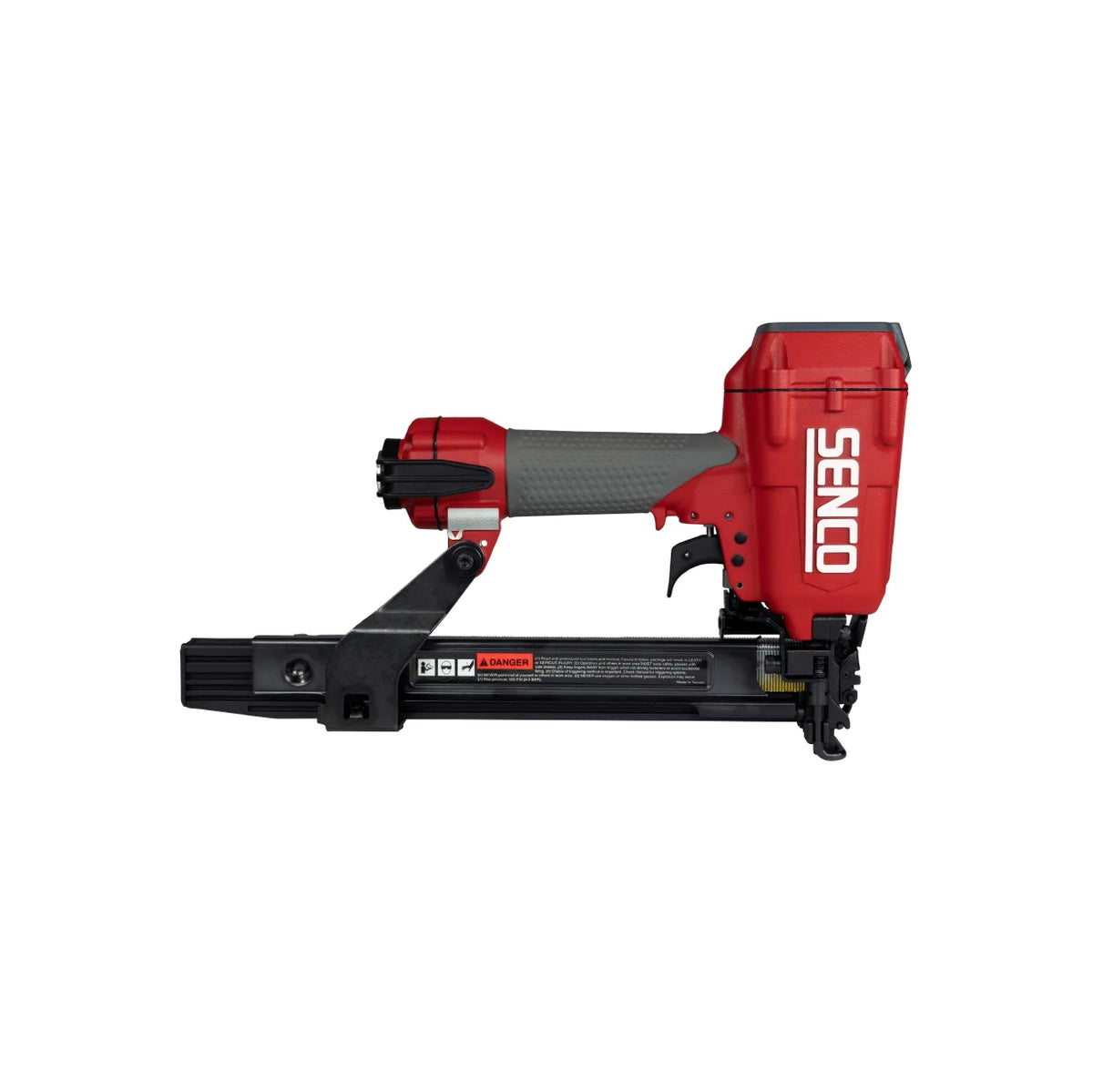 Senco PS15XP wide crown stapler reverse side view with magazine and 3/8 inch air inlet