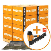 BOSTITCH PT-10D120FH25 3-in. x .120-in. 28-Degrees Wire-Collated Full Round Head Pressure-Treated Framing Nails, 96 Boxes of 2500-Nails