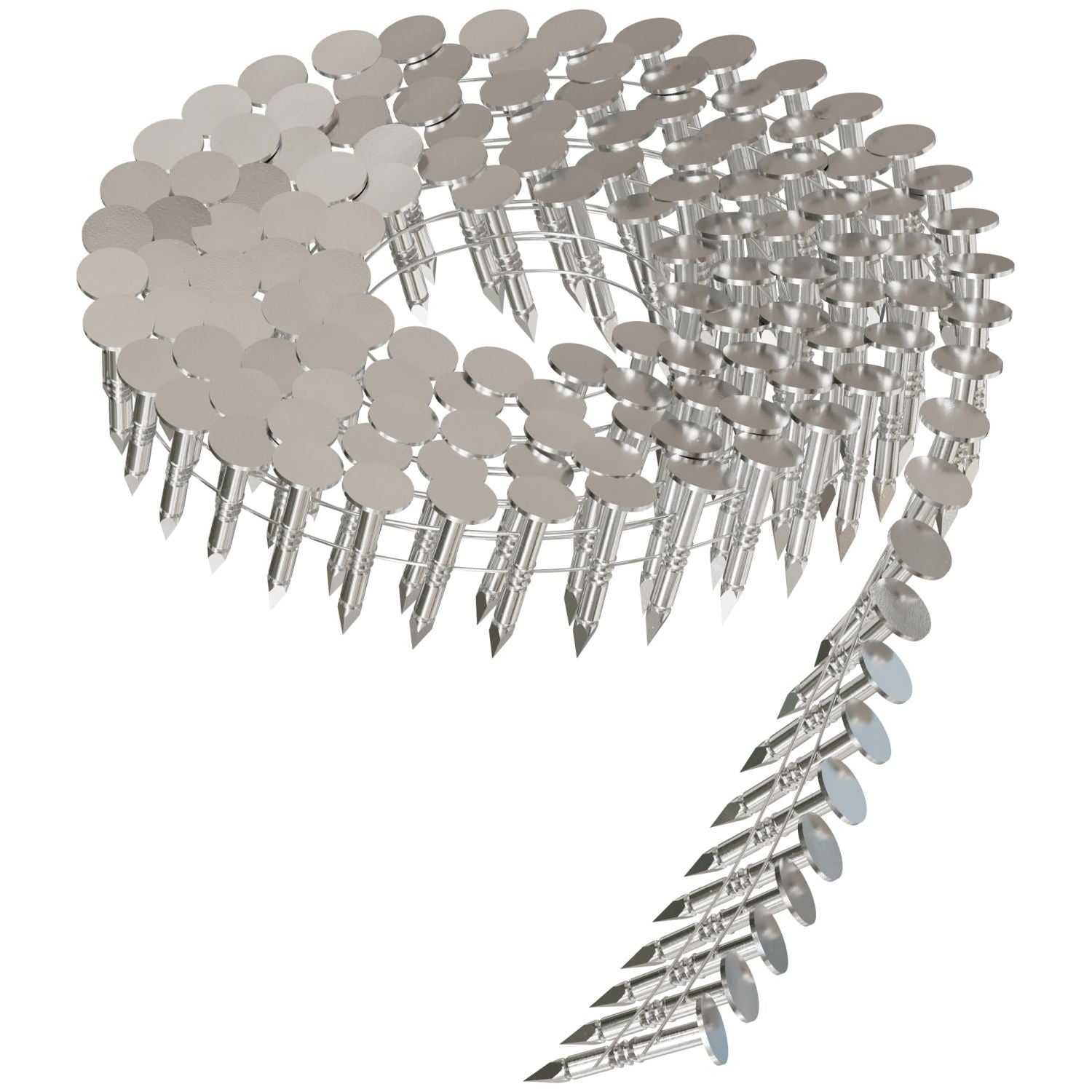 Simpson Strong-Tie S11A100RNB 15° Wire Coil, Full Round Head, Ring-Shank Roofing Nail,  1-in. Type 304, 7200-Pack