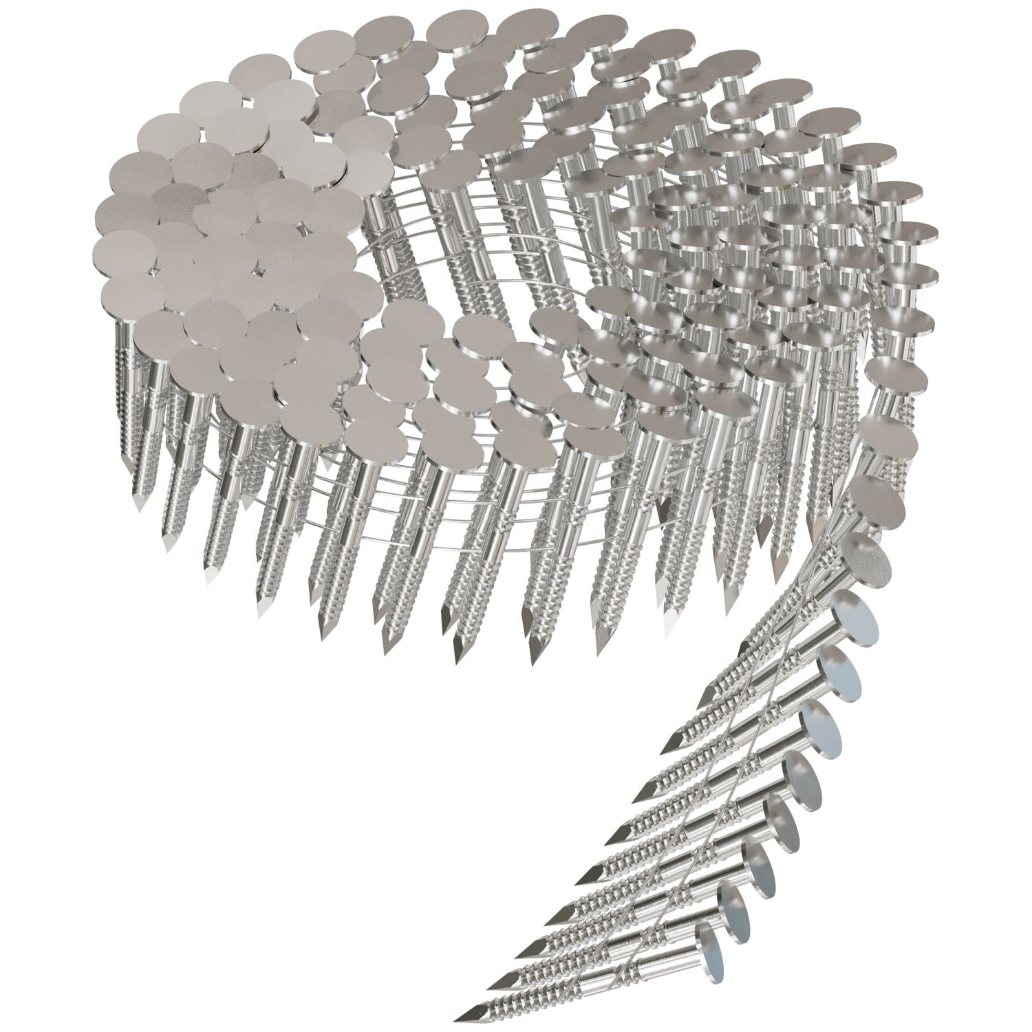 Simpson Strong-Tie S11A150RNJ 15° Wire Coil, Full Round Head, Ring-Shank Roofing Nail,  1-1/2-in. Type 304, 2400-Pack