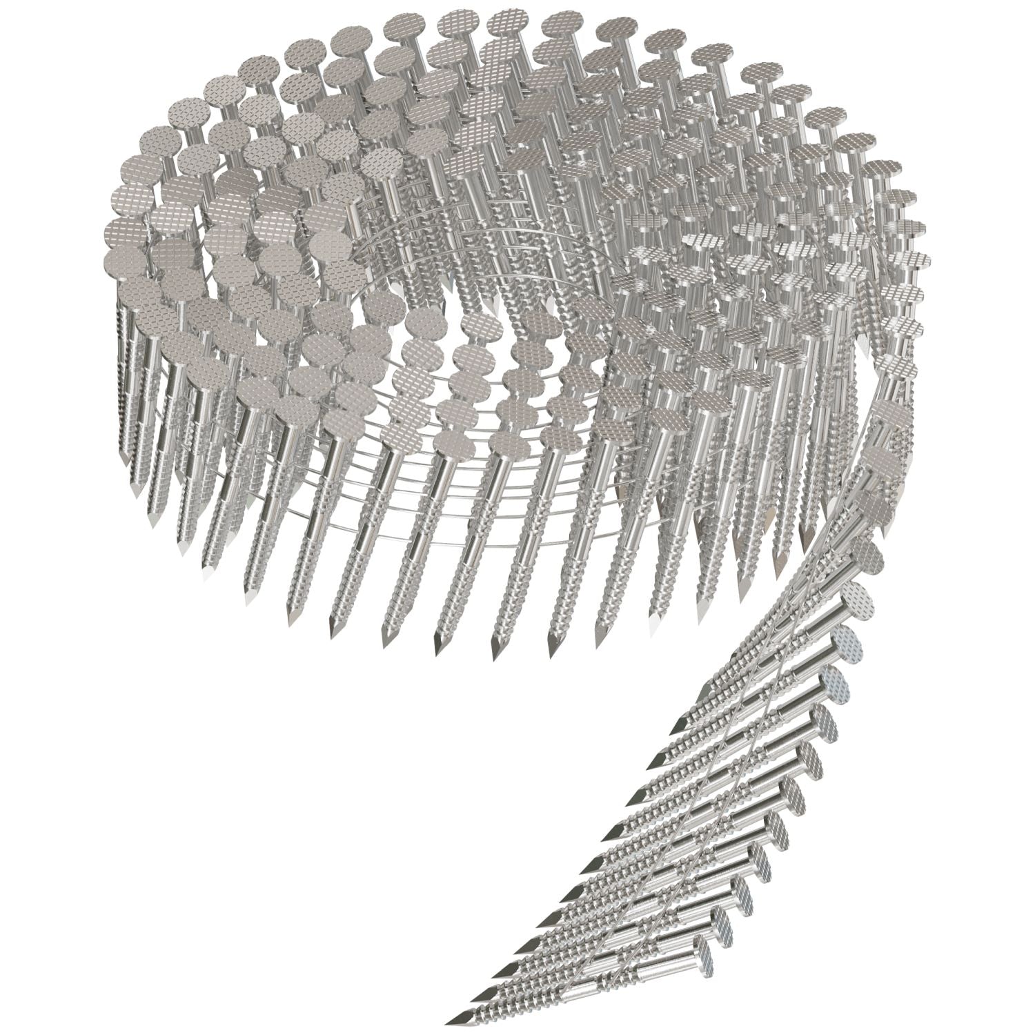 Simpson Strong-Tie S12A150PNB 15° Wire Coil, Full Round Head, Ring-Shank Decking/Framing Nail,  1-1/2-in. x .099-in. Type 304, 3600-Pack