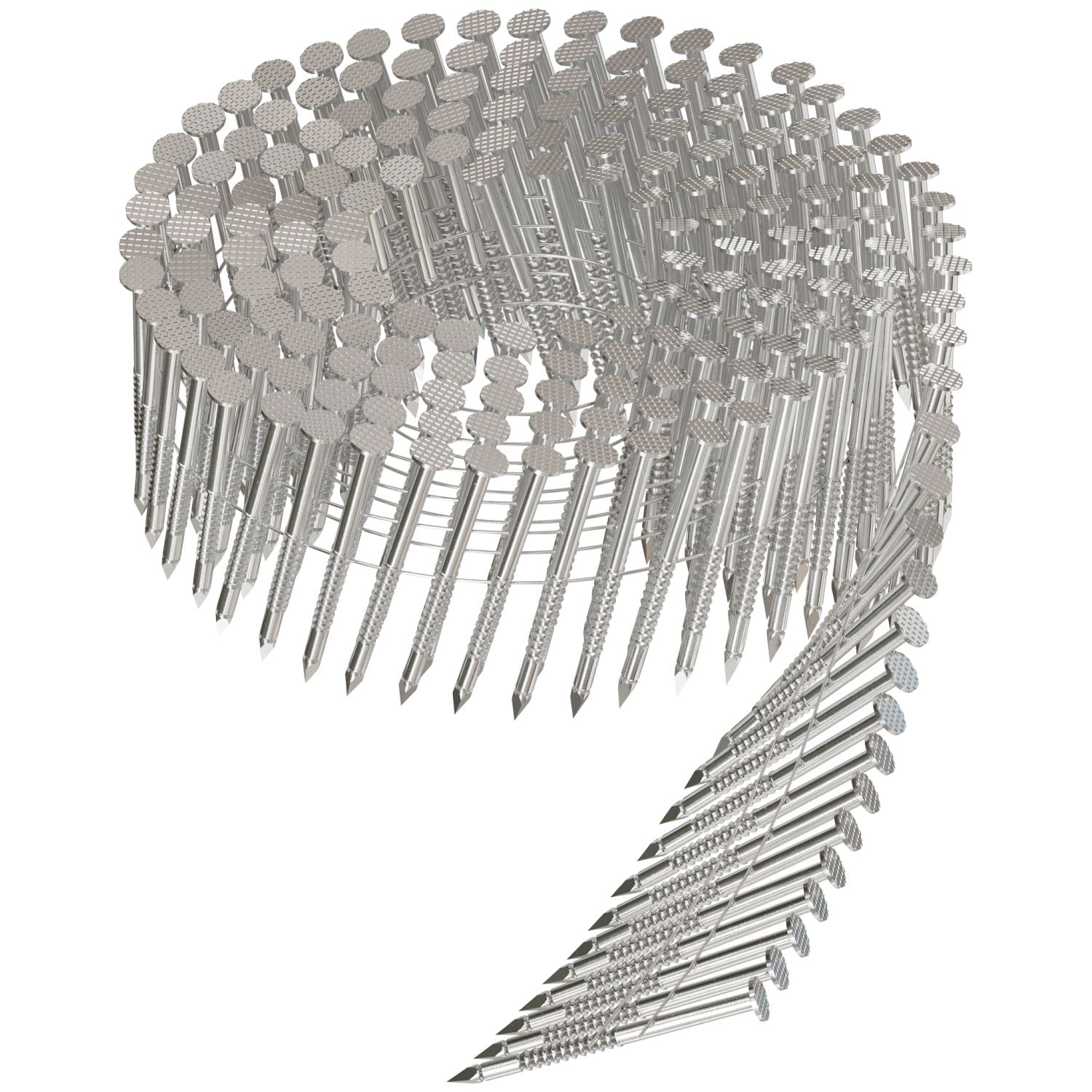 Simpson Strong-Tie S12A175PNB 15° Wire Coil, Full Round Head, Ring-Shank Decking/Framing Nail,  1-3/4-in. x .099-in. Type 304, 3600-Pack