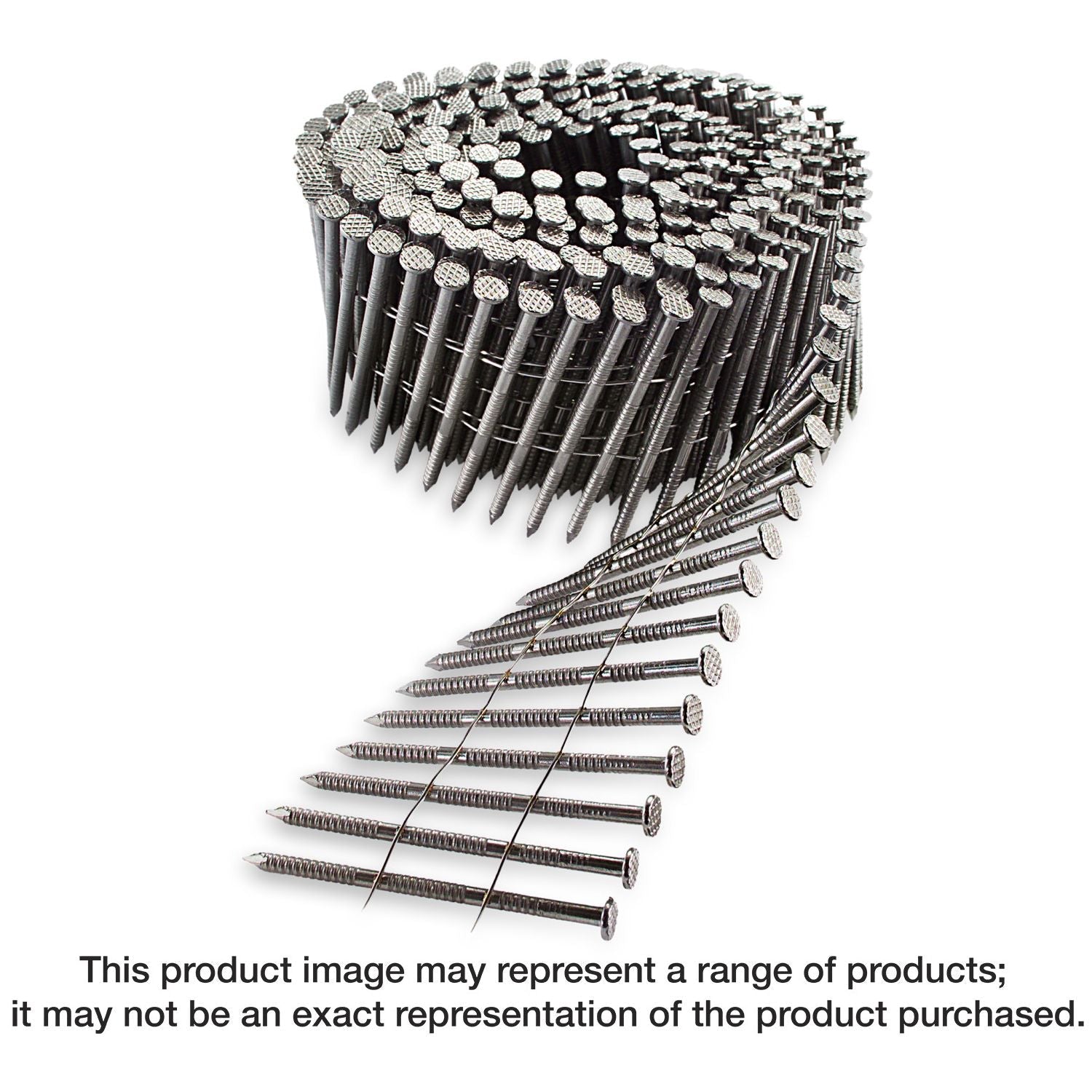Simpson Strong-Tie S12A237PNB 15° Wire Coil, Full Round Head, Ring-Shank Decking/Framing Nail,  2-3/8-in. x .113-in. Type 304, 3600-Pack