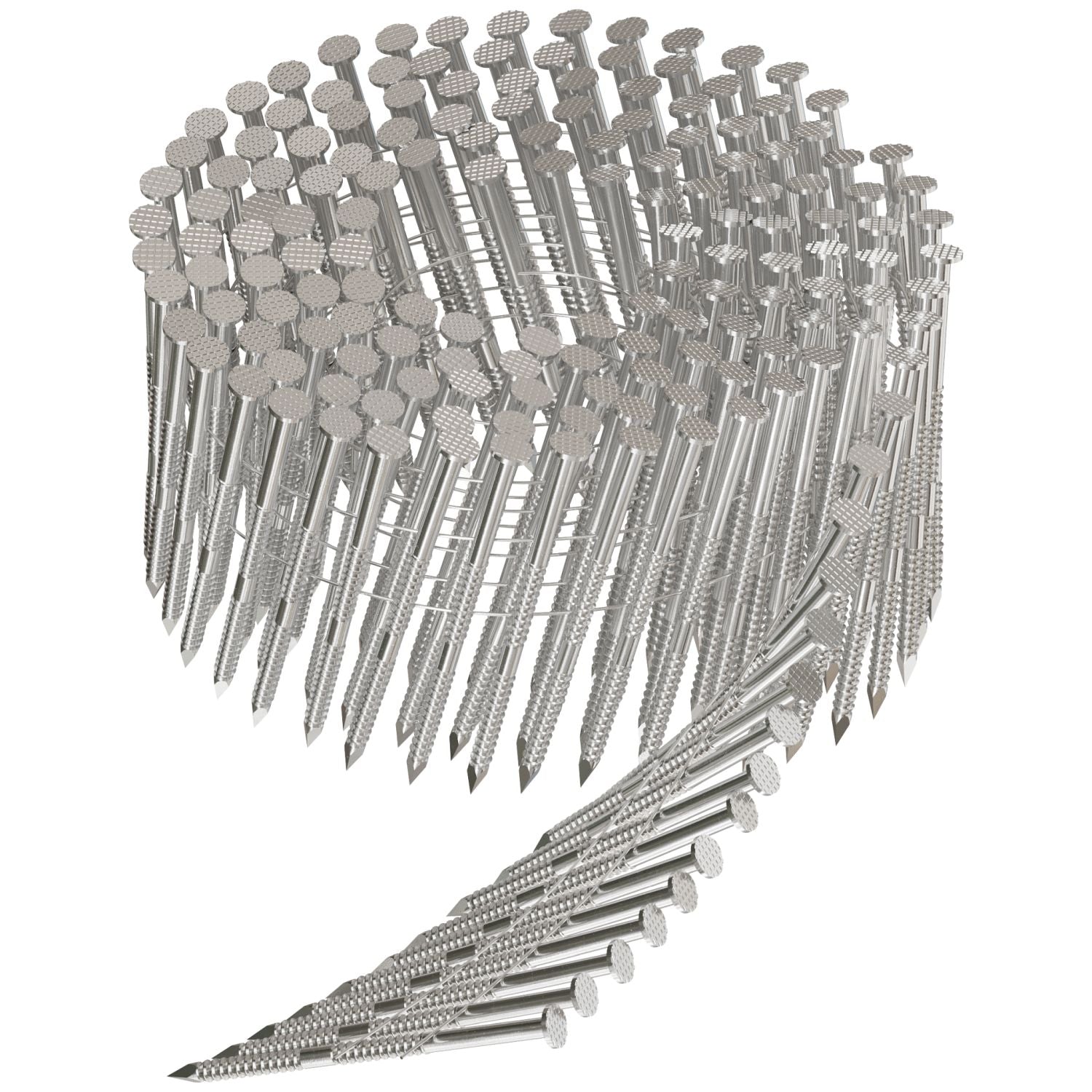 Simpson Strong-Tie S12A237PNB 15° Wire Coil, Full Round Head, Ring-Shank Decking/Framing Nail,  2-3/8-in. x .113-in. Type 304, 3600-Pack
