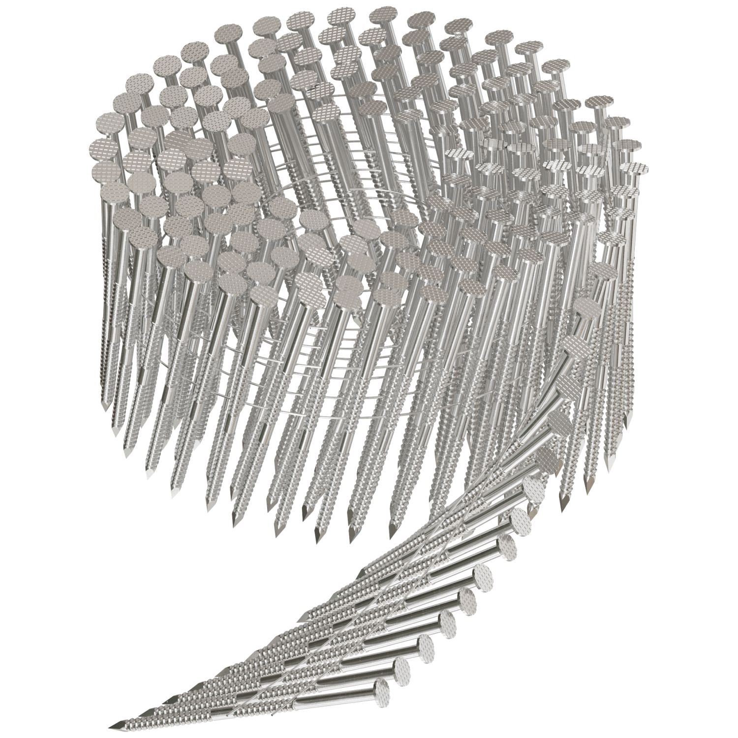 Simpson Strong-Tie S12A250PNB 15° Wire Coil, Full Round Head, Ring-Shank Decking/Framing Nail,  2-1/2-in. x .099-in. Type 304, 3600-Pack