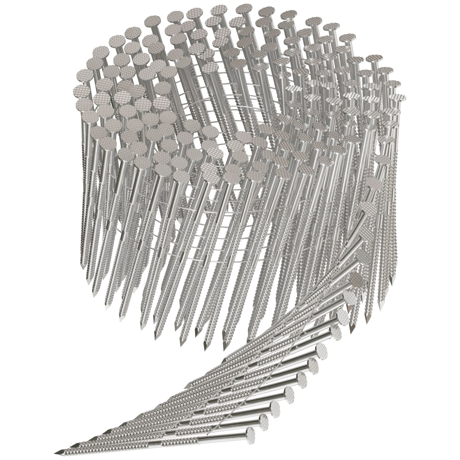 Simpson Strong-Tie S12A300PNJ 15° Wire Coil, Full Round Head, Ring-Shank Decking/Framing Nail,  3-in. x 0.099-in. Type 304, 1800-Pack