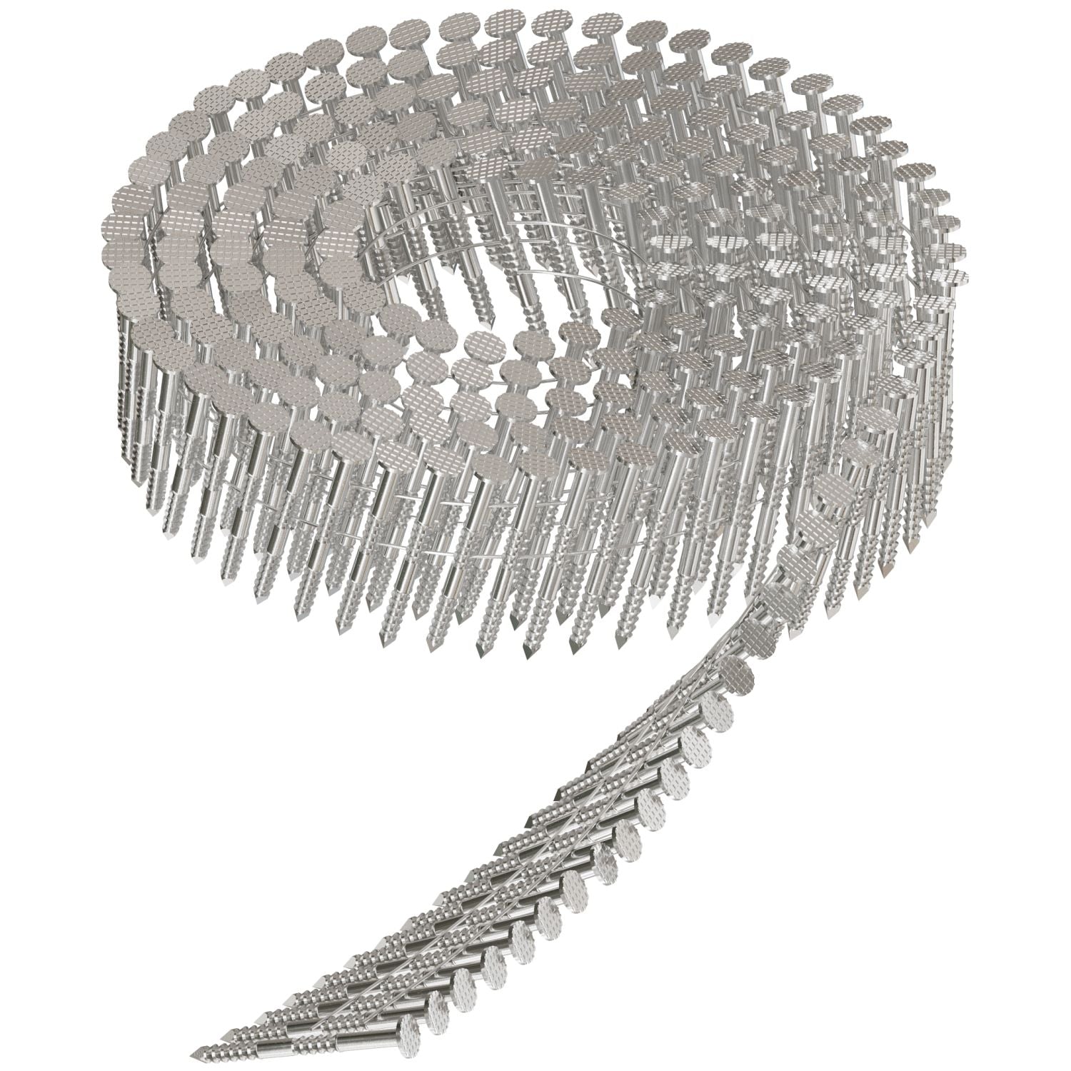 Simpson Strong-Tie S13A125SNBP 15° Wire Coil, Full Round Head, Ring-Shank Siding Nail,  1-1/4-in. Type 304, 1500-Pack