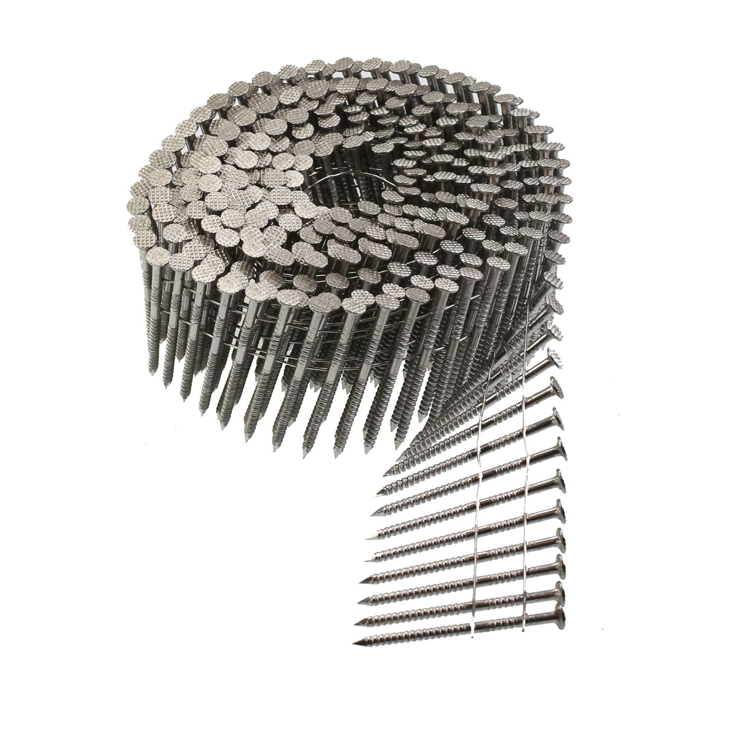 Simpson Strong-Tie S13A175SNBP 15° Wire Coil, Full Round Head, Ring-Shank Siding Nail,  1-3/4-in. Type 304, 1200-Pack