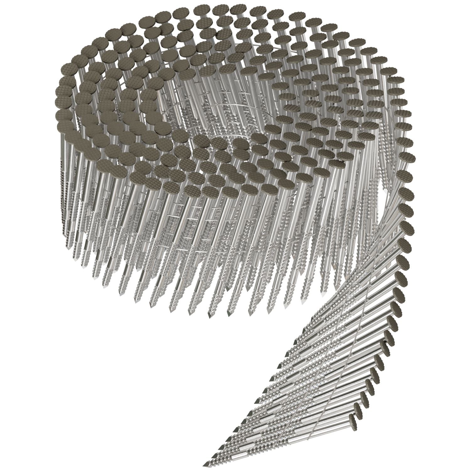 Simpson Strong-Tie S13A200CCG 15° Wire Coil, Painted Full Round Head, Ring-Shank Nail,  2-in. x .092-in. Type 304, Gray, 3600-Pack