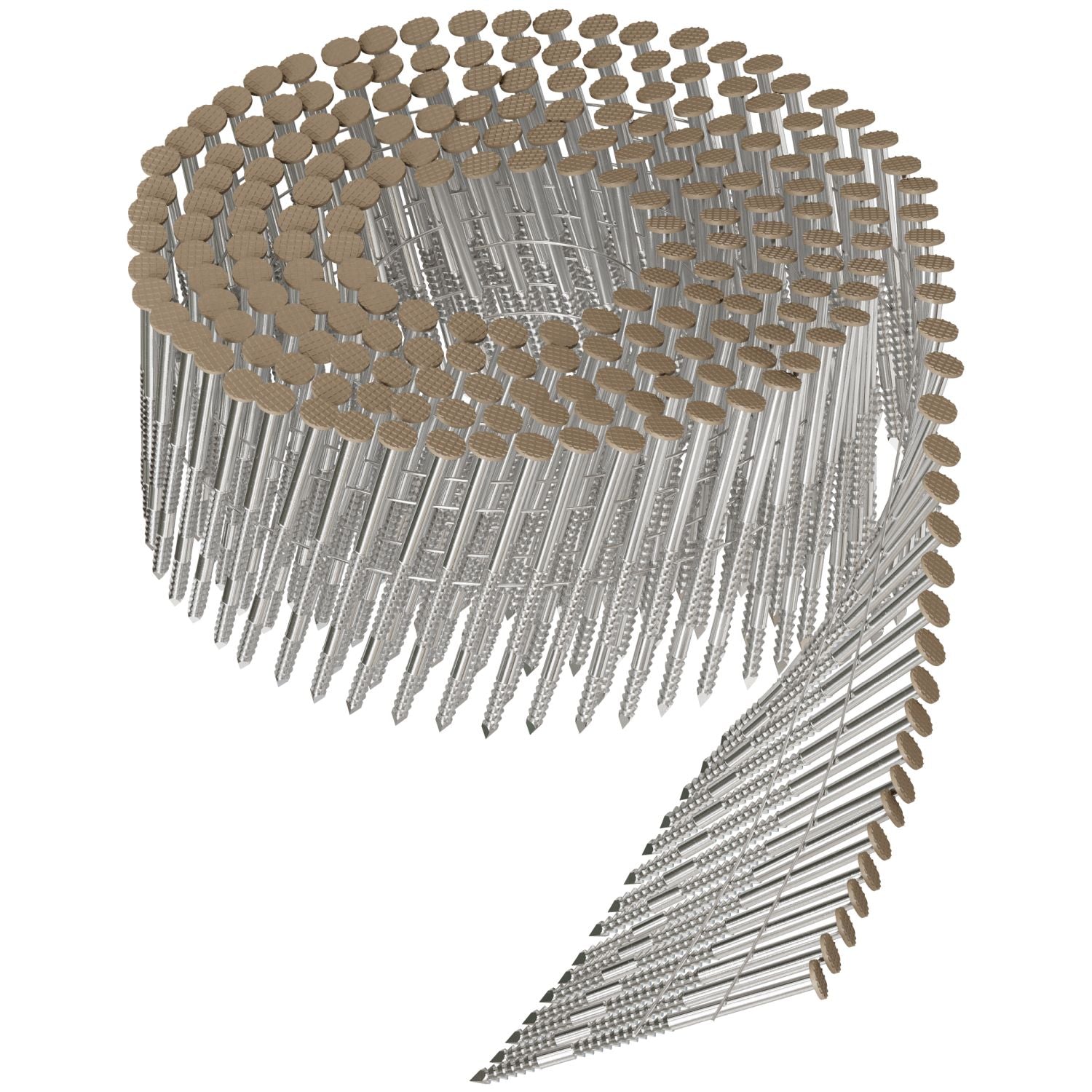 Simpson Strong-Tie S13A200CCT 15° Wire Coil, Painted Full Round Head, Ring-Shank Nail,  2-in. x .092-in. Type 304, Tan, 3600-Pack
