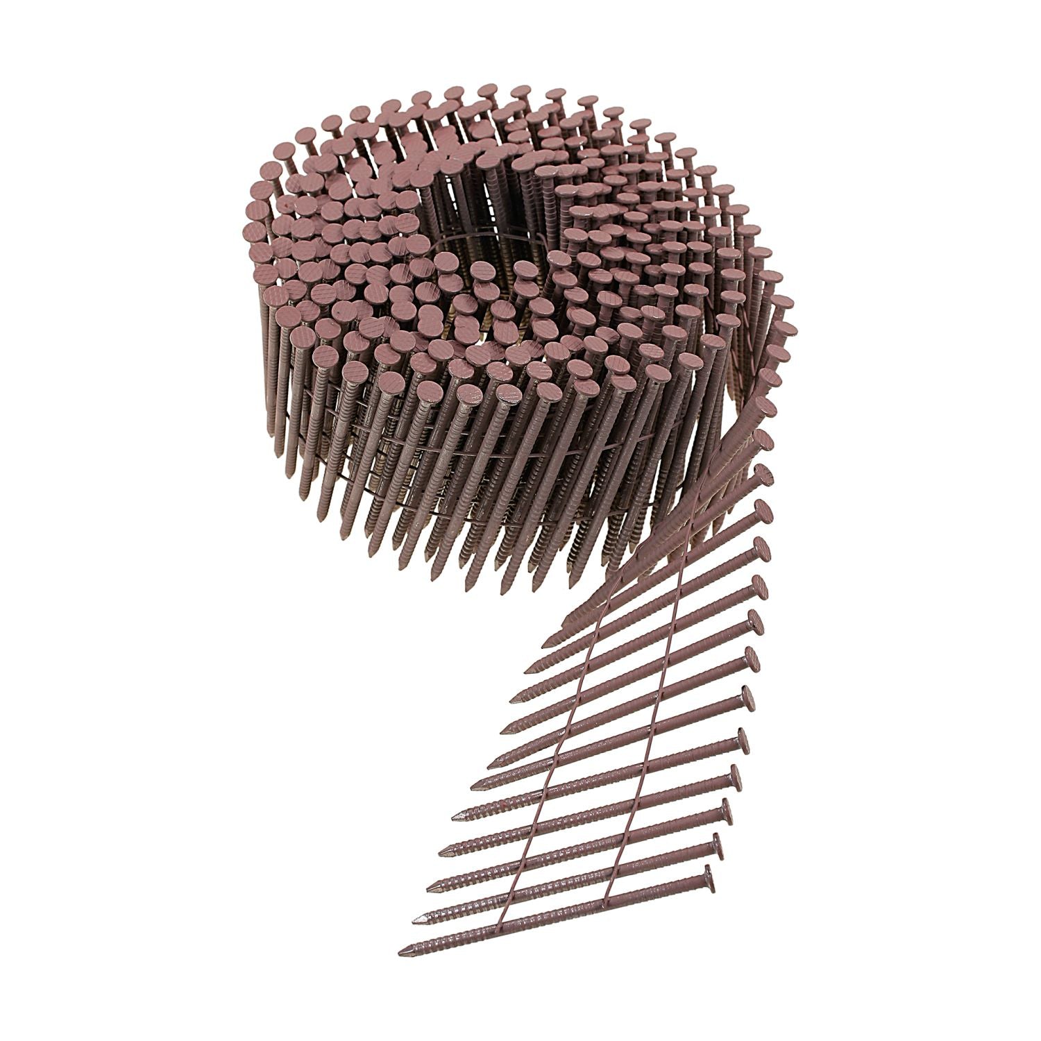 Simpson Strong-Tie S13A200WWCBP 15° Wire Coil, Painted Full Round Head, Ring-Shank Nail,  2-in. x .092-in. Type 304, White, 1200-Pack