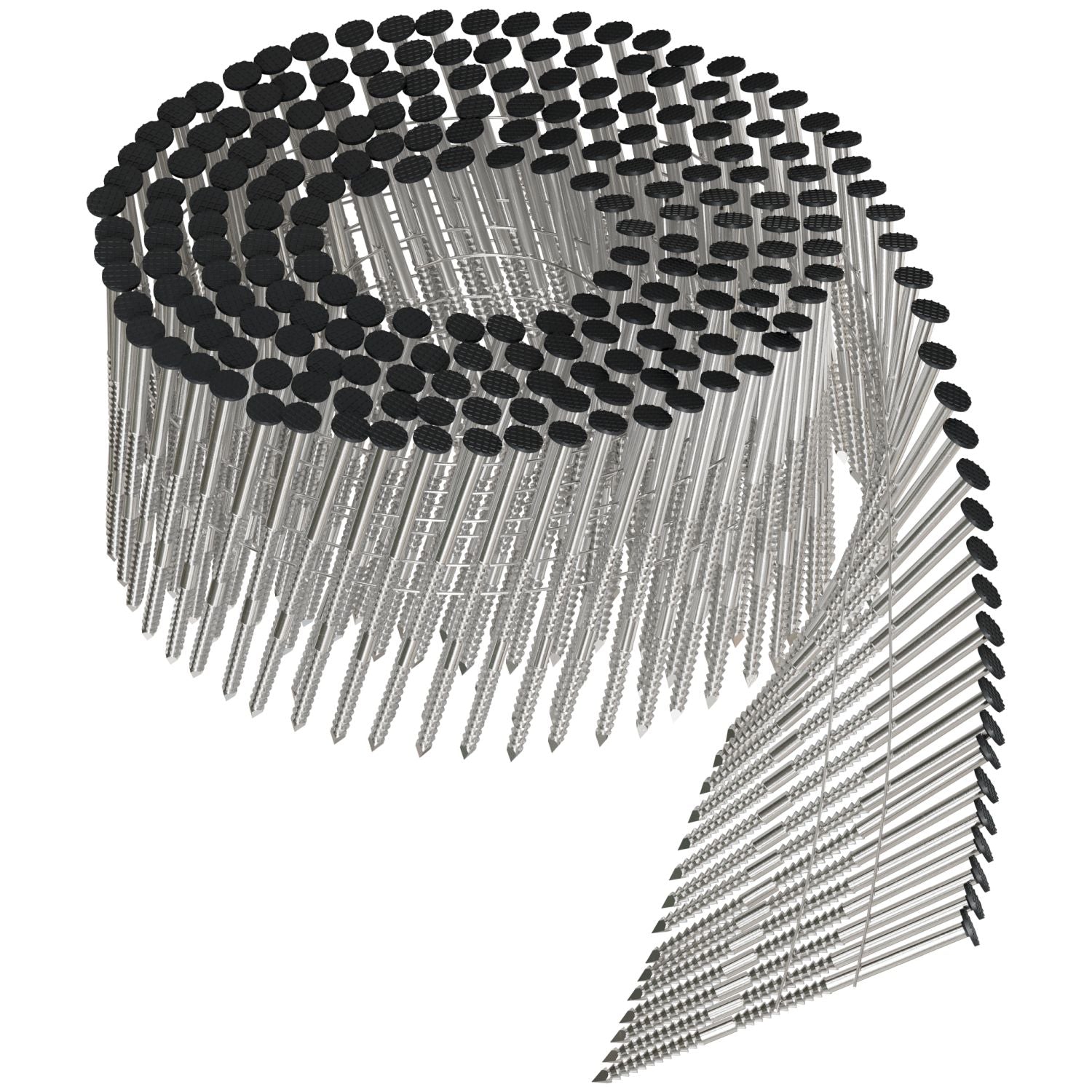 Simpson Strong-Tie S13A225CCB 15° Wire Coil, Painted Full Round Head, Ring-Shank Nail,  2-1/4-in. x .092-in. Type 304, Dark Brown, 3600-Pack