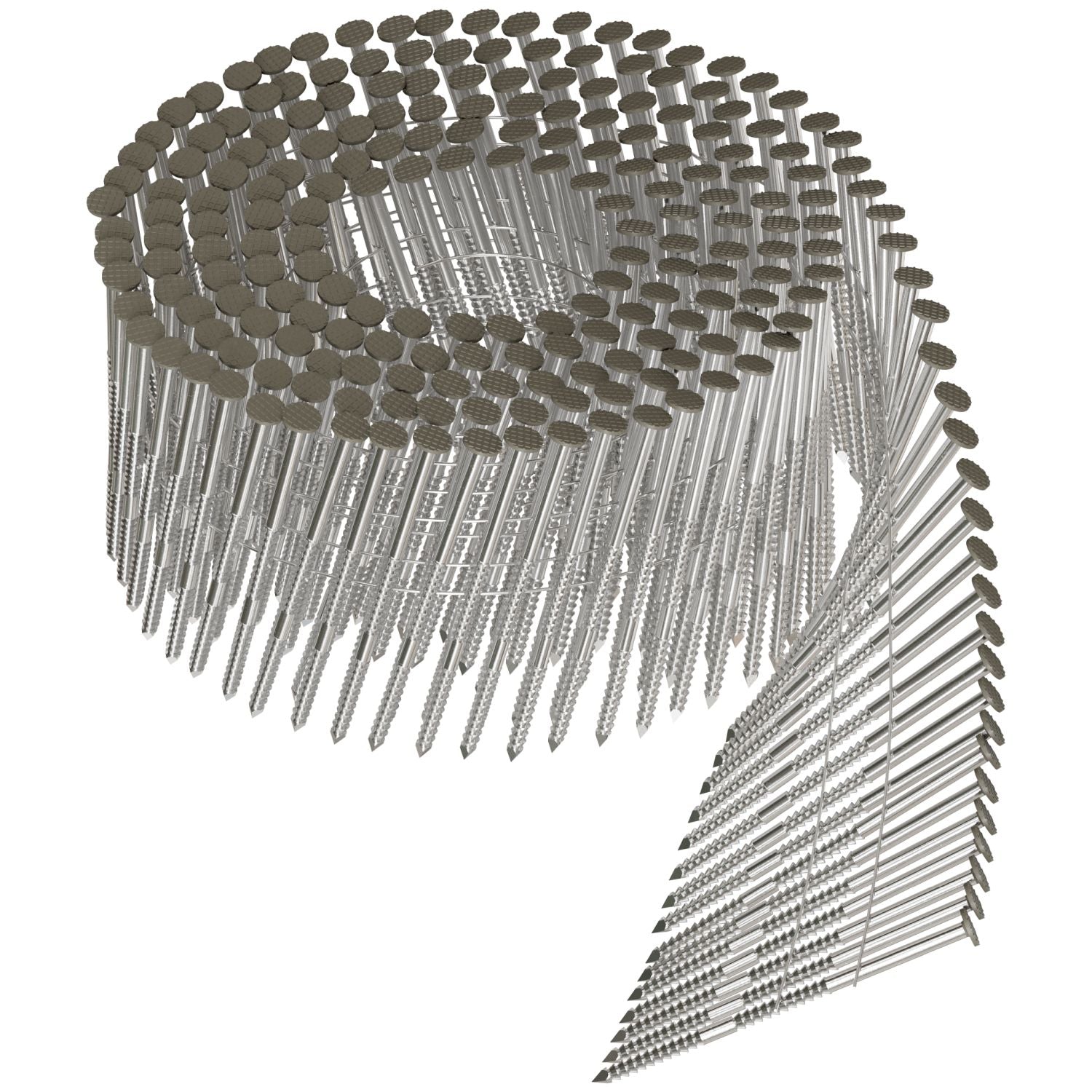 Simpson Strong-Tie S13A225CCG 15° Wire Coil, Painted Full Round Head, Ring-Shank Nail,  2-1/4-in. x .092-in. Type 304, Gray, 3600-Pack