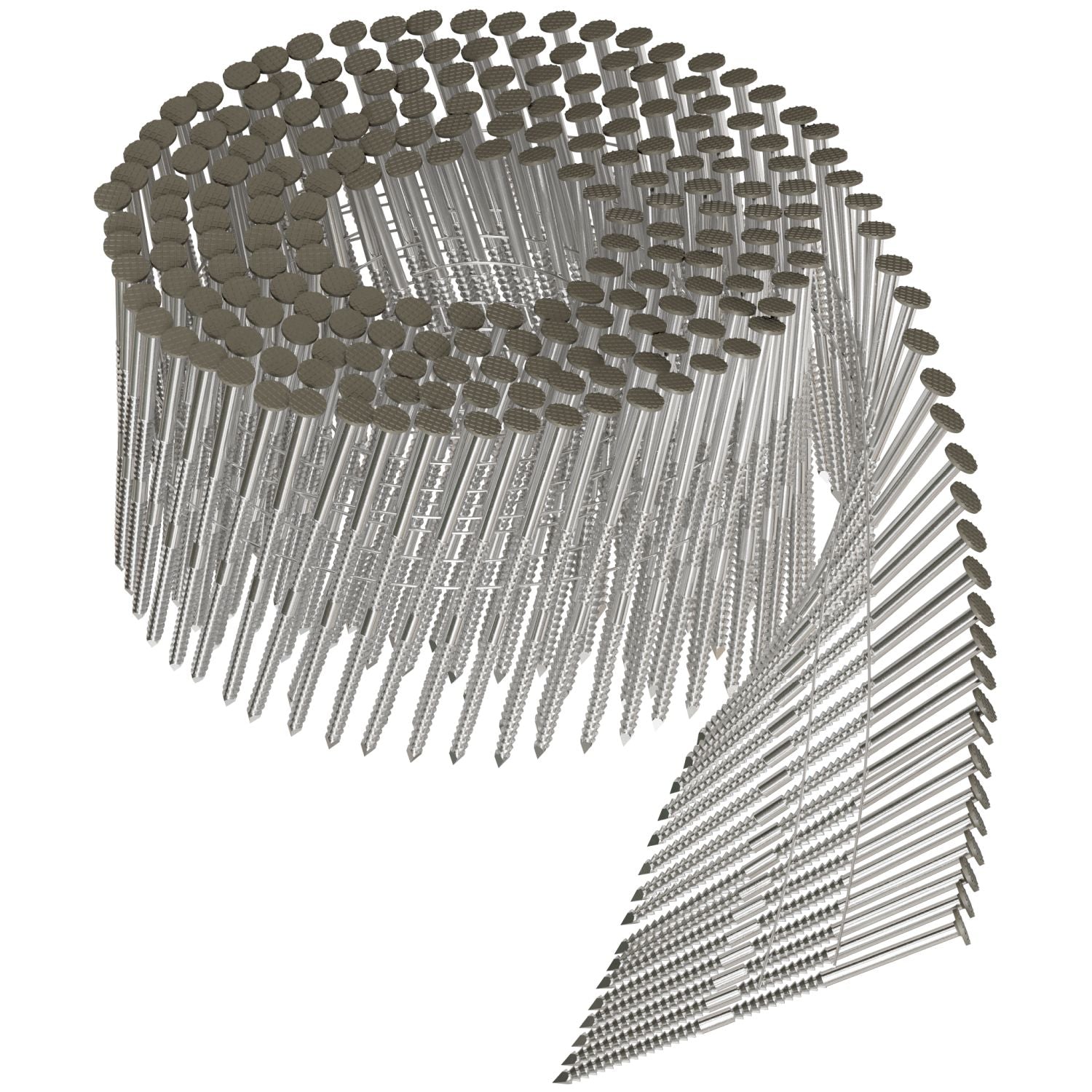 Simpson Strong-Tie S13A250CCB 15° Wire Coil, Painted Full Round Head, Ring-Shank Nail,  2-1/2-in. x .092-in. Type 304, Dark Brown, 3600-Pack