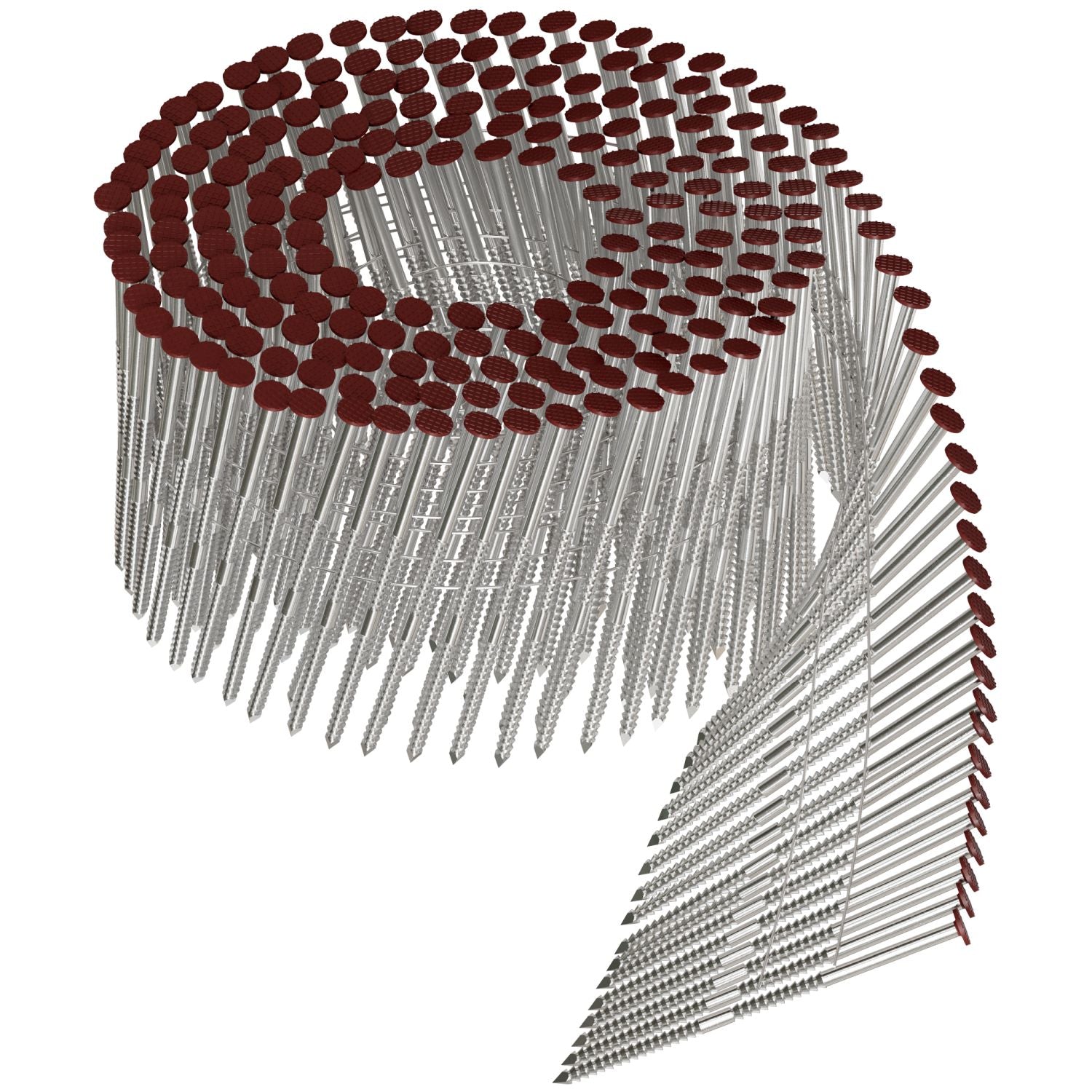 Simpson Strong-Tie S13A250CCR 15° Wire Coil, Painted Full Round Head, Ring-Shank Nail,  2-1/2-in. x .092-in. Type 304, Redwood, 3600-Pack