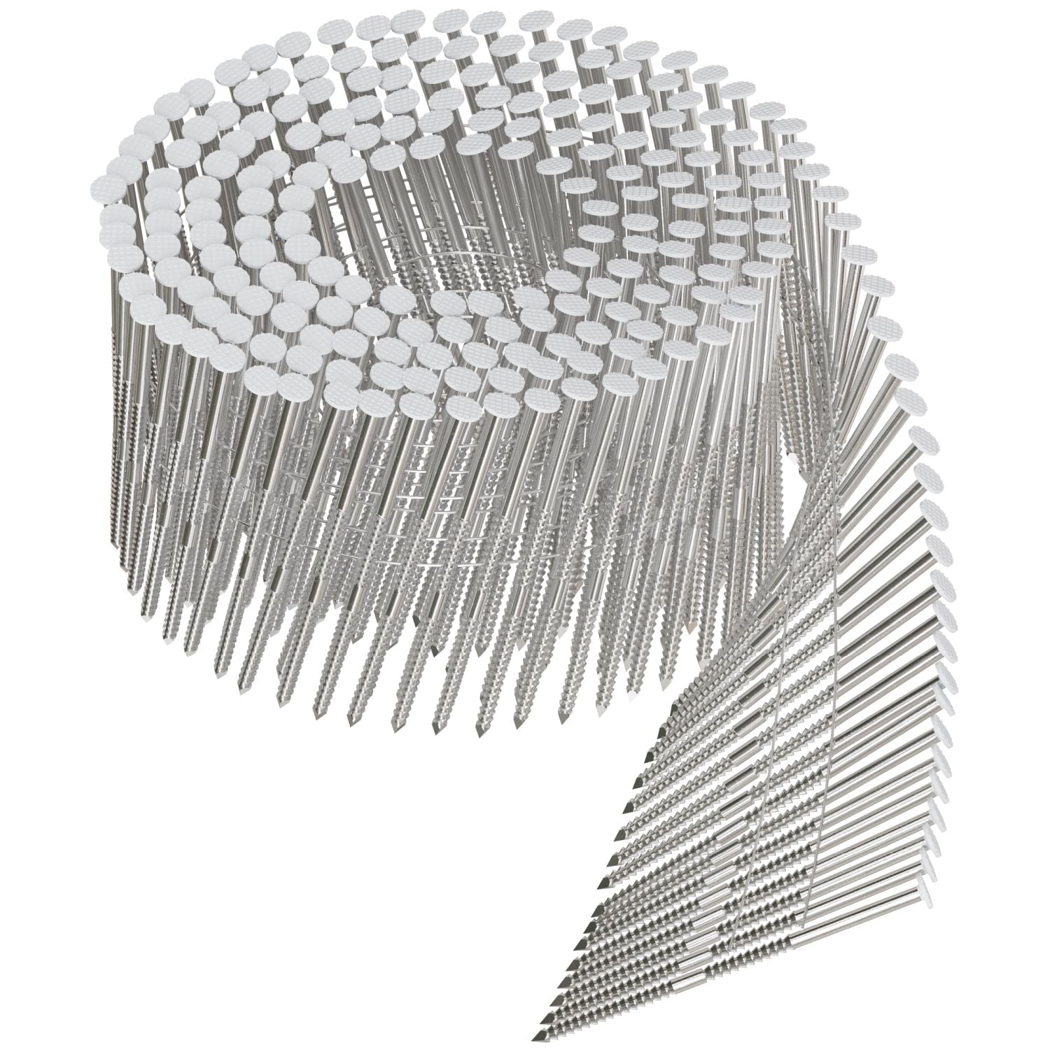 Simpson Strong-Tie S13A250CWH 15° Wire Coil, Painted Full Round Head, Ring-Shank Nail,  2-1/2-in. x .092-in. Type 304, White, 3600-Pack