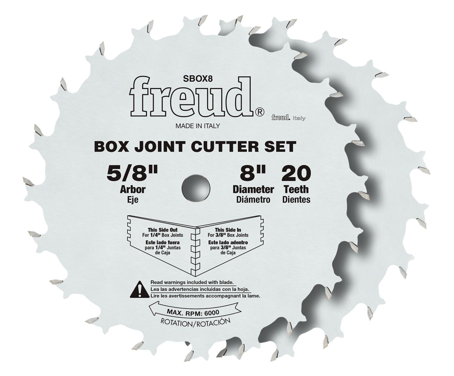 Freud SBOX8 8-Inch Box Joint Cutter Set