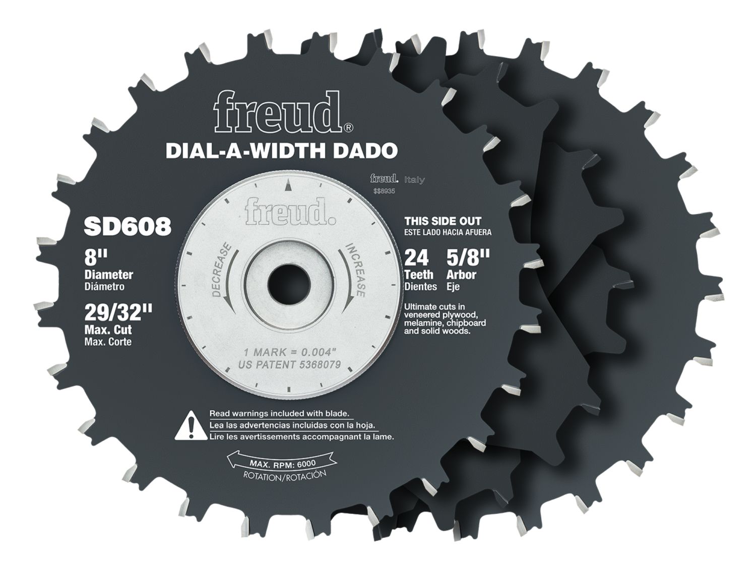 Freud SD608 8-Inch Dial-A-Width Stacked Dado Sets