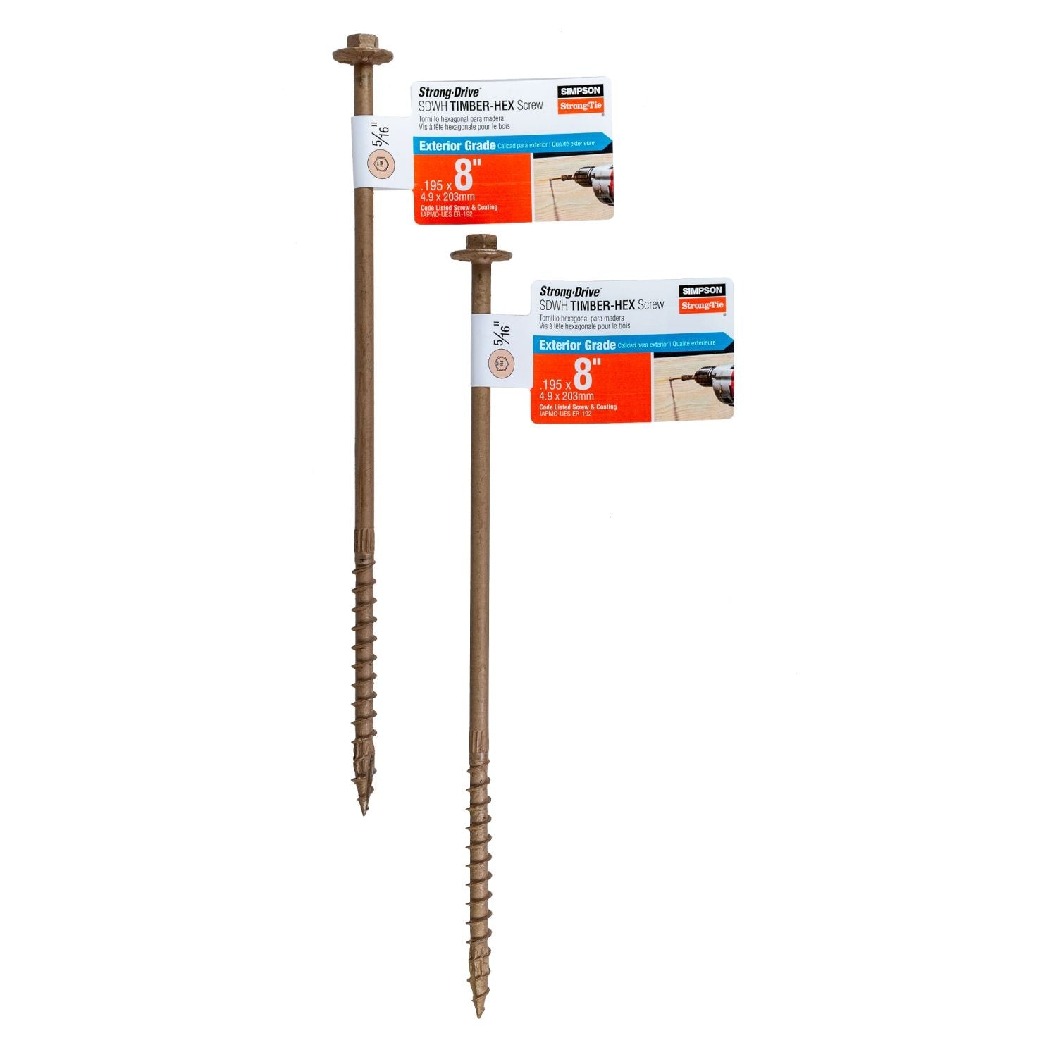 Simpson Strong-Tie SDWH19800DB-RP1 Strong-Drive SDWH TIMBER-HEX Screw,  0.195-in. x 8-in. 5/16 Hex, DB Coating