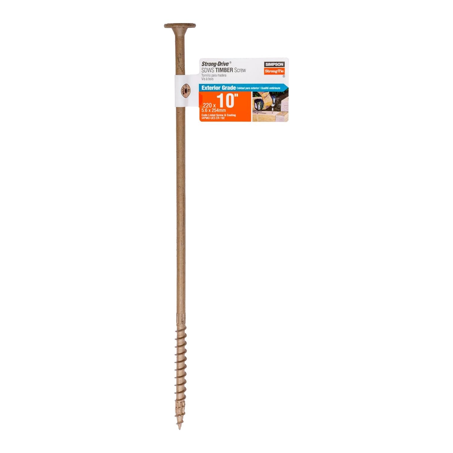 Simpson Strong-Tie SDWS221000DB-RP1 Strong-Drive SDWS TIMBER Screw (Exterior Grade),  0.220-in. x 10-in. T40, Tan