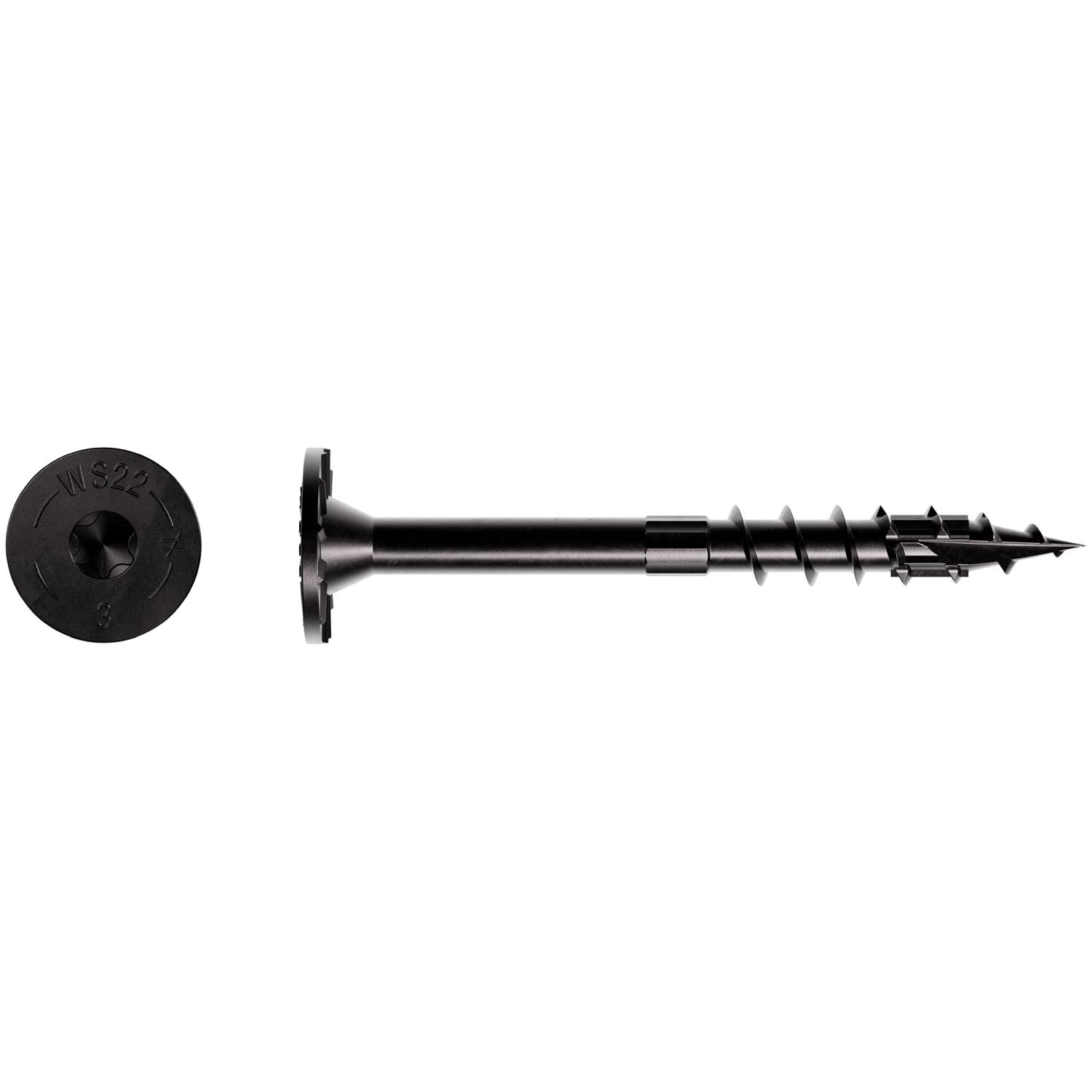 Simpson Strong-Tie SDWS22300DBBMB Strong-Drive SDWS TIMBER Screw (Exterior Grade),  0.220-in. x 3-in. T40, Black, 250-Pack
