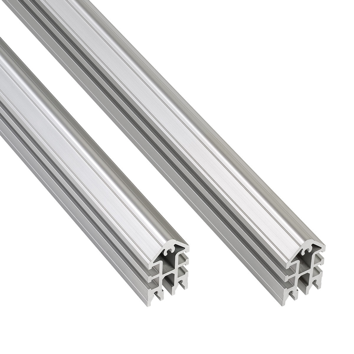 Close-up of Woodpeckers Slab Flattening Mill aluminum extension rail profile