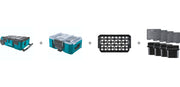 Makita T-90009 MAKTRAK Rolling Tool Chest, T-90065 Deep Compact Organizer, Molle 10-in. Panel Divider, and Upper Bin and Divider Set bundle components