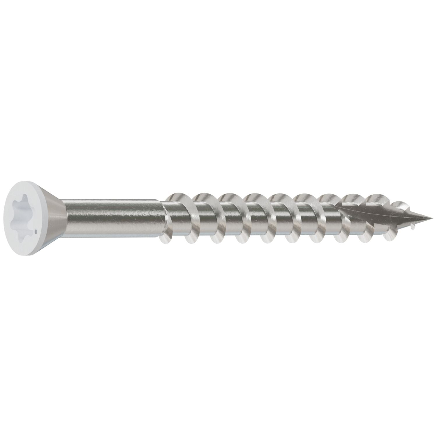 Simpson Strong-Tie T07162FT1WH01 Trim-Head Screw, 6-Lobe Drive,  #7 x 1-5/8-in. T-15 Type 316, White 01, 1-lb.