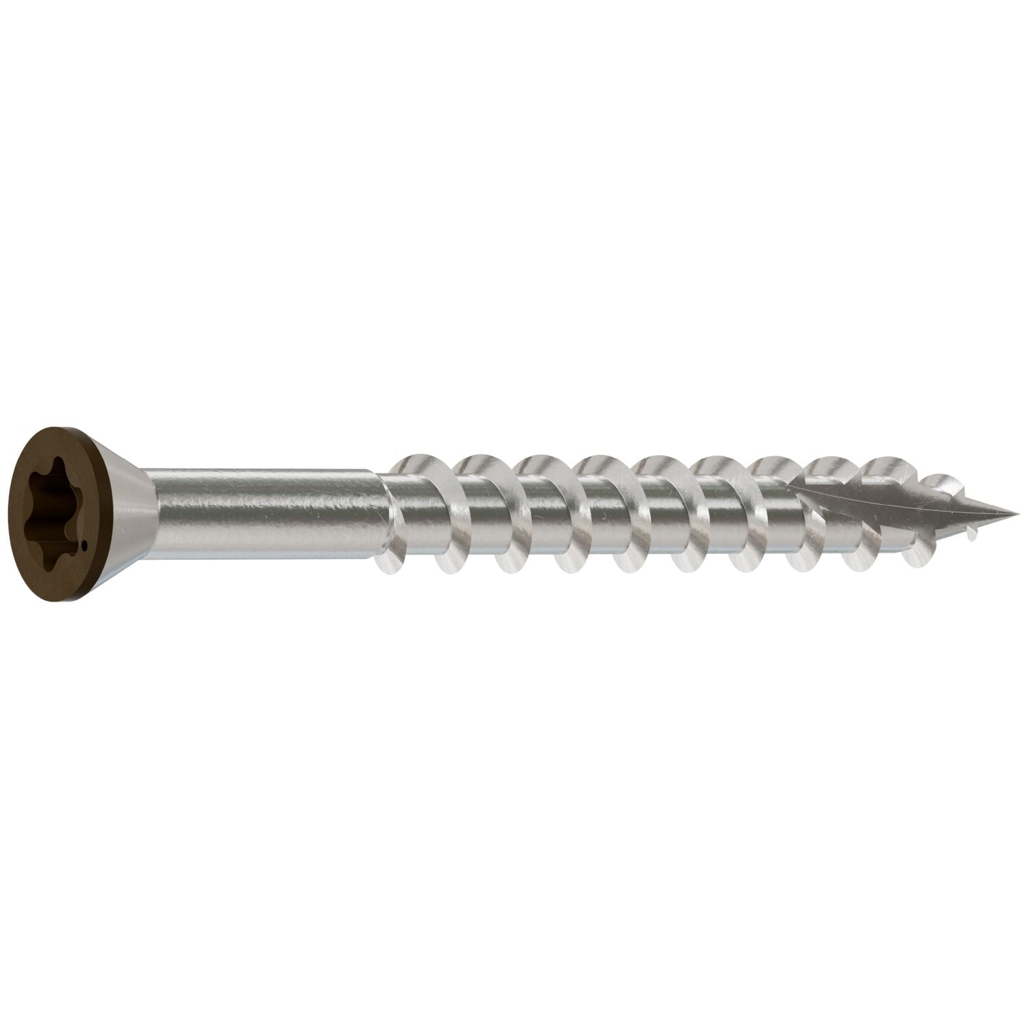 Simpson Strong-Tie T07162FT70BR01 Trim-Head Screw, 6-Lobe Drive,  #7 x 1-5/8-in. T-15 Type 316, Brown 01, 70-Pack