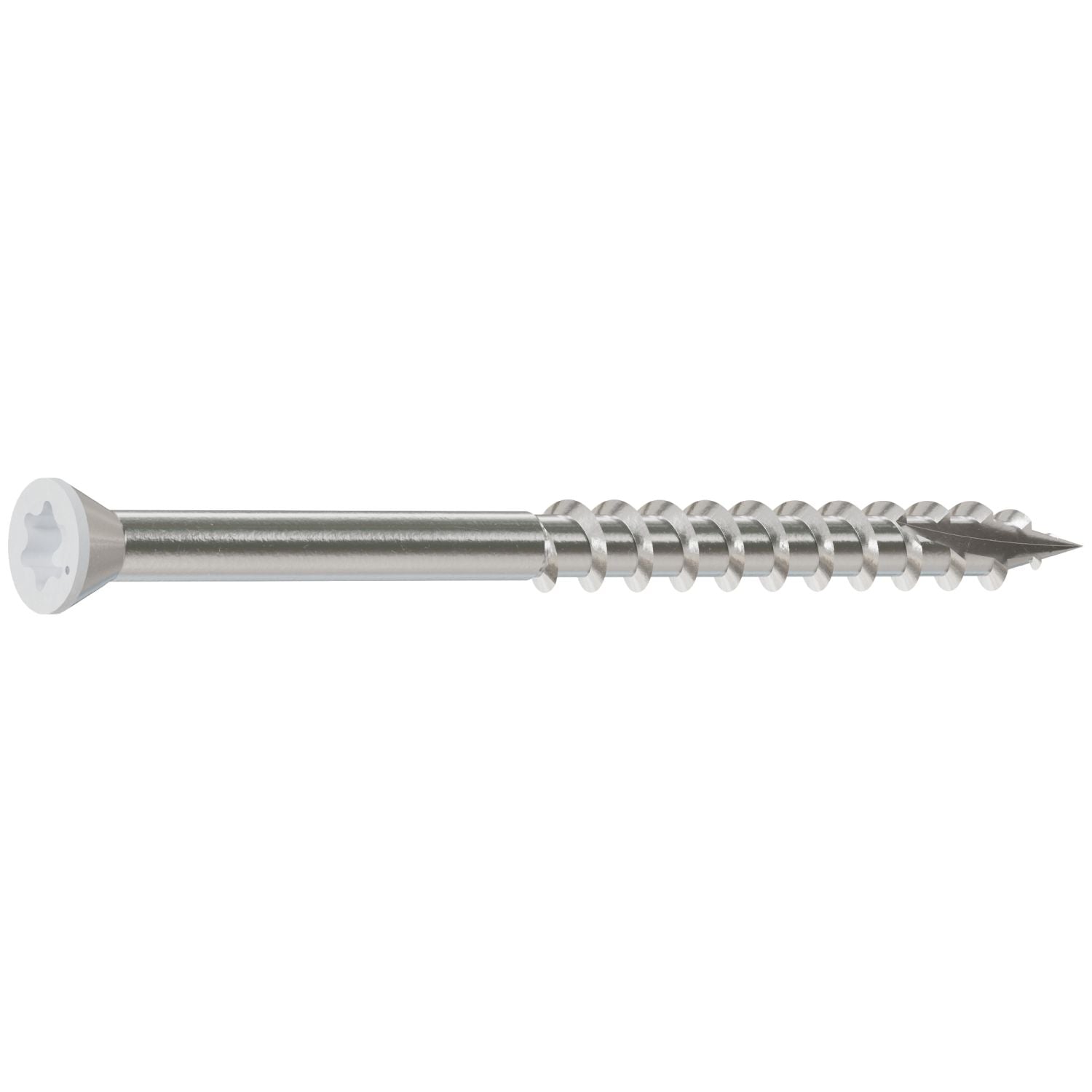 Simpson Strong-Tie T07225FT1WH01 Trim-Head Screw, 6-Lobe Drive,  #7 x 2-1/4-in. T-15 Type 316, White 01, 1-lb.