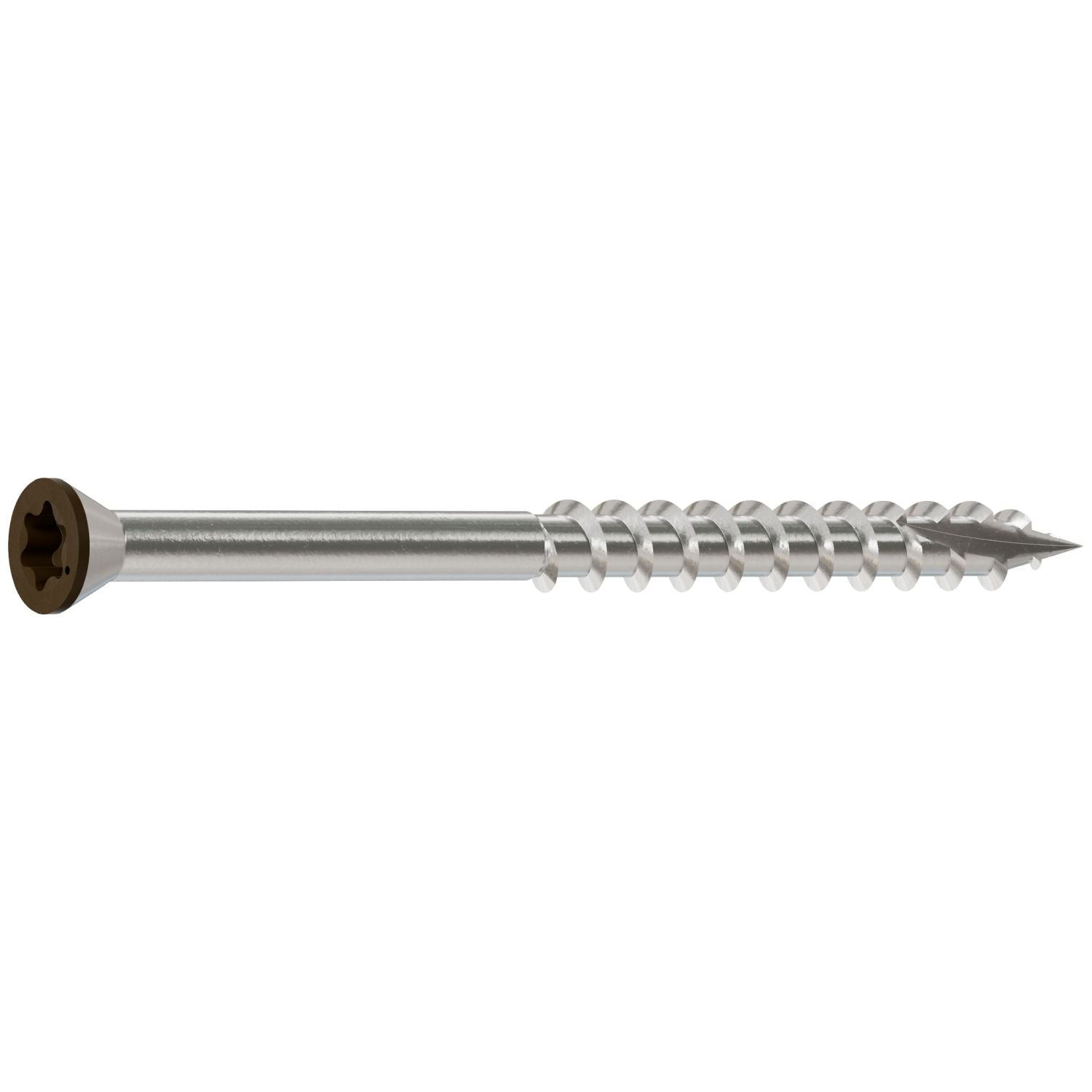Simpson Strong-Tie T07225FT70BR01 Trim-Head Screw, 6-Lobe Drive,  #7 x 2-1/4-in. T-15 Type 316, Brown 01, 70-Pack