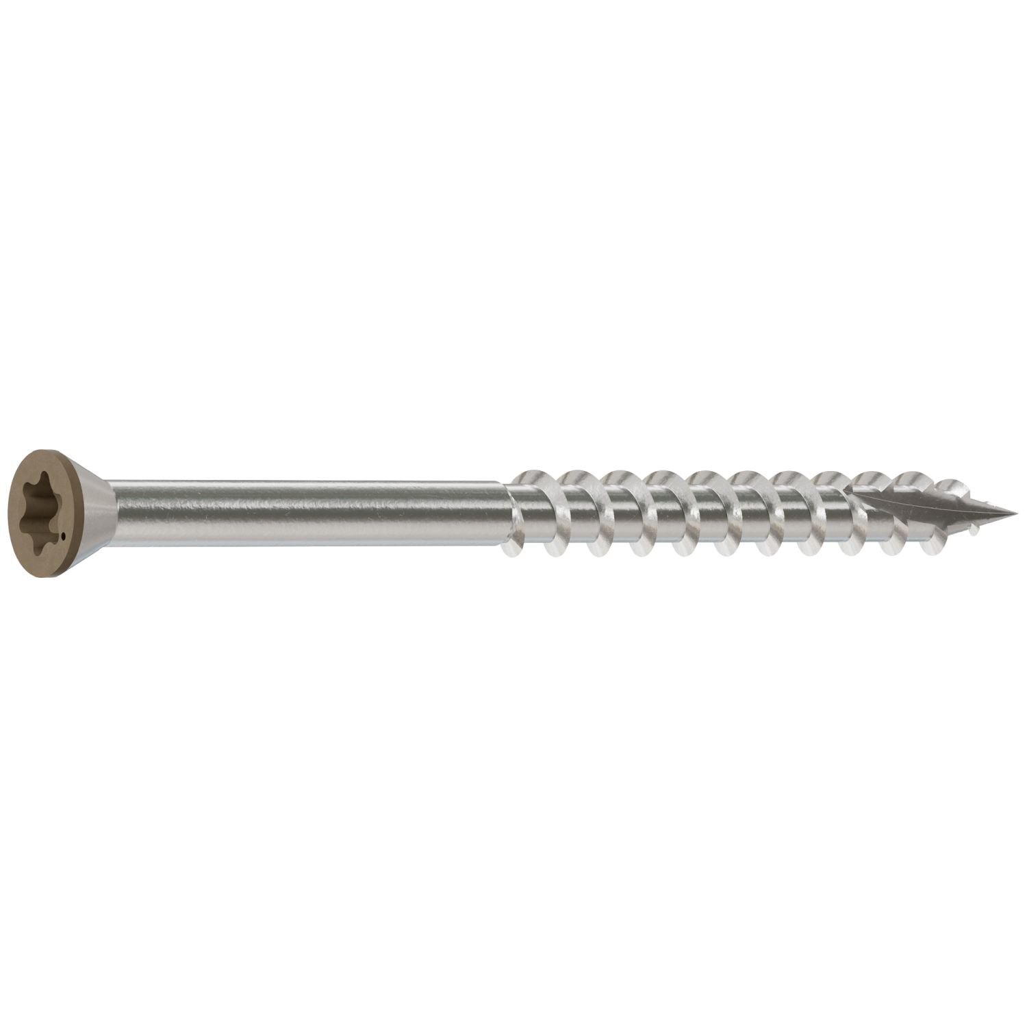Simpson Strong-Tie T07225FT70BR05 Trim-Head Screw, 6-Lobe Drive,  #7 x 2-1/4-in. T-15 Type 316, Brown 05, 70-Pack
