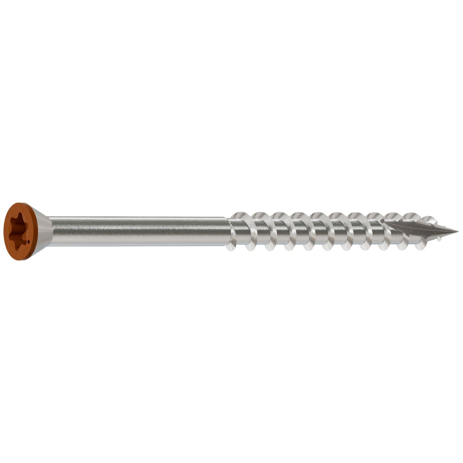 Simpson Strong-Tie T07225FT70TN04 Trim-Head Screw, 6-Lobe Drive,  #7 x 2-1/4-in. T-15 Type 316, Tan 04, 70-Pack