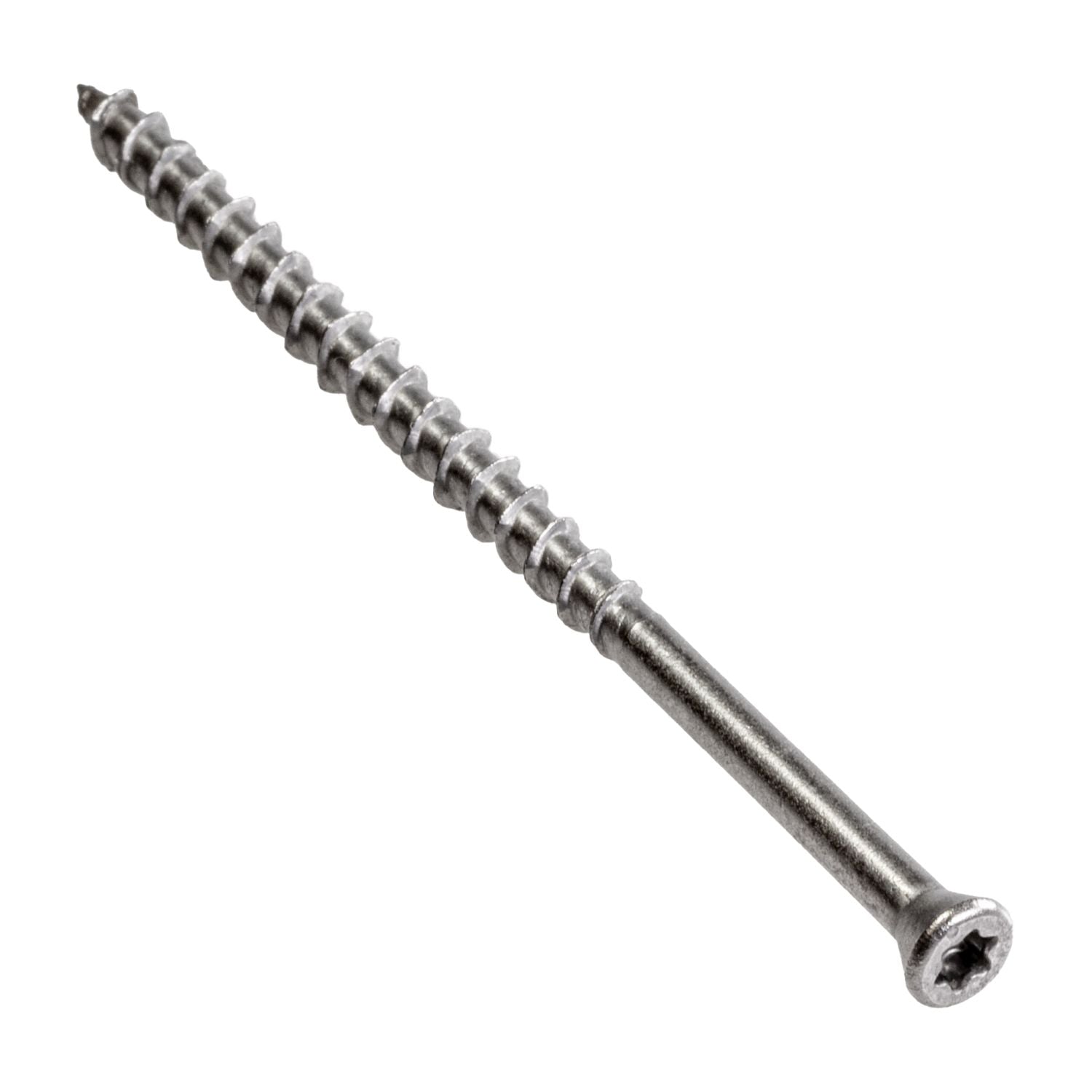 Simpson Strong-Tie T07300WJI Deck-Drive DWP WOOD SS Screw,  #7 x 3-in. T-15, Trim Head, Type 316, Tan 03, 350-Pack