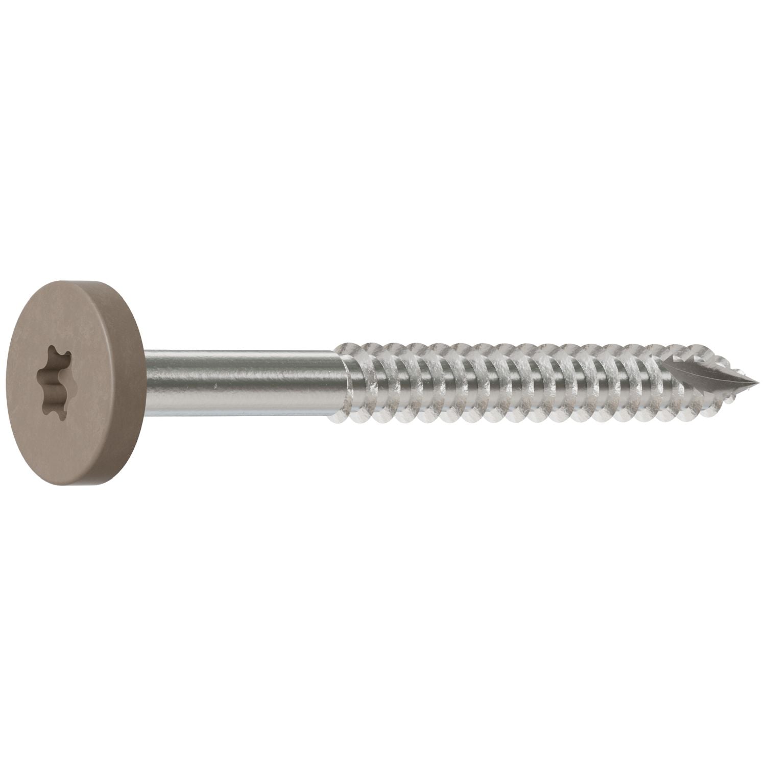 Simpson Strong-Tie T08175FS75GR01 Fascia Board Screw,  #8 x 1-3/4-in. T-20 6-Lobe Pancake Head Type 316, Gray 01, 75-Pack
