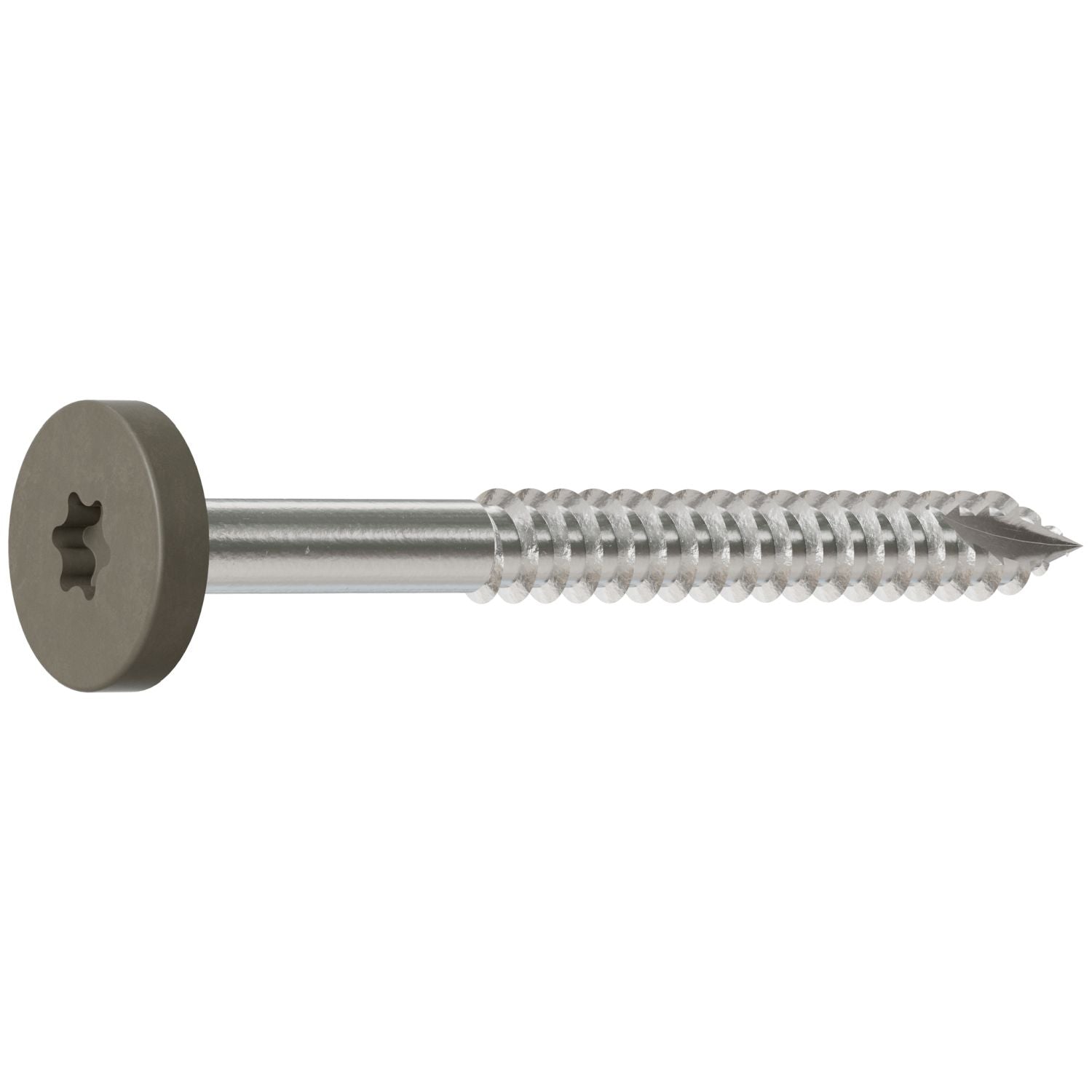 Simpson Strong-Tie T08175FS75GR Fascia Board Screw,  #8 x 1-3/4-in. T-20 6-Lobe Pancake Head Type 316, Gray, 75-Pack