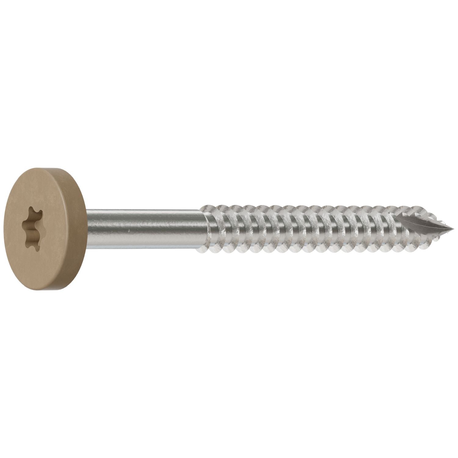 Simpson Strong-Tie T08175FS75TN Fascia Board Screw,  #8 x 1-3/4-in. T-20 6-Lobe Pancake Head Type 316, Tan, 75-Pack