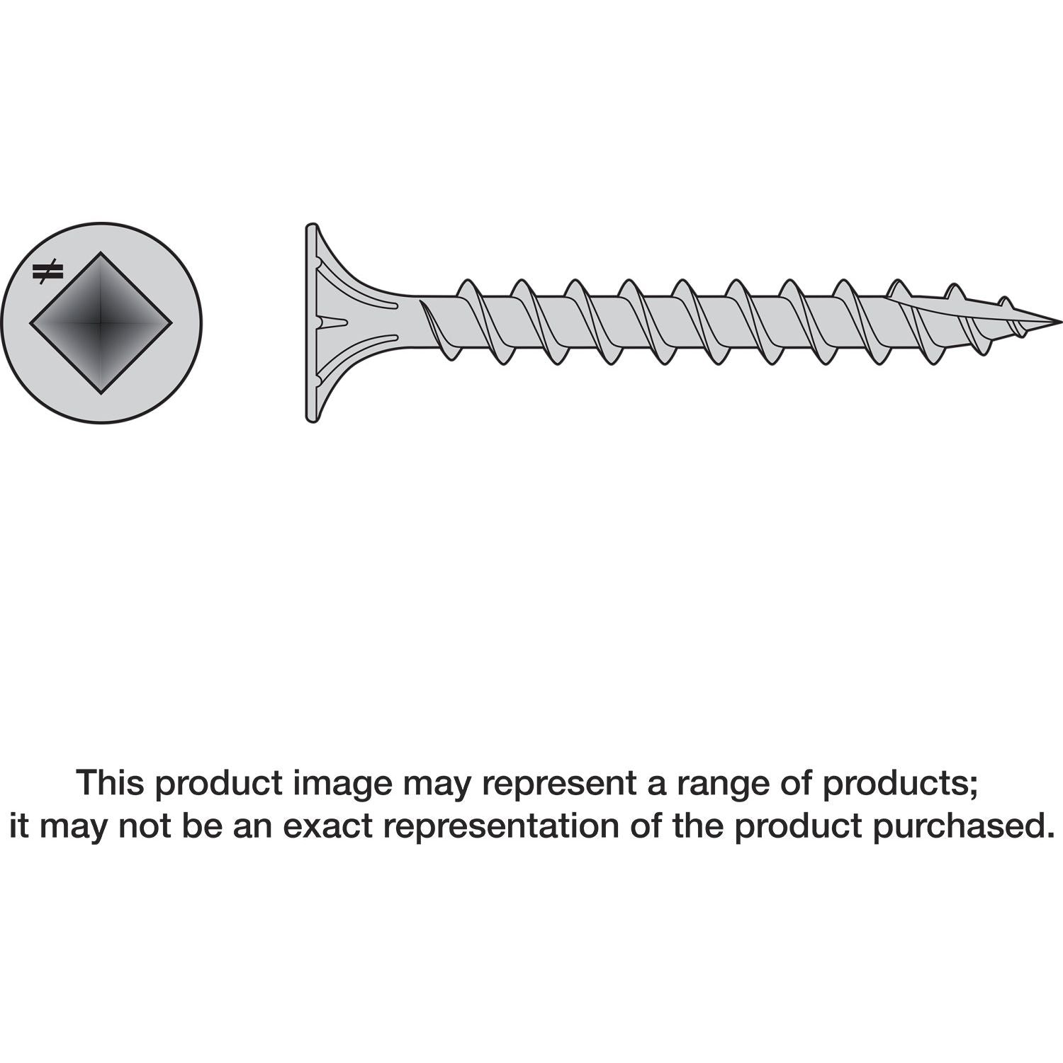 Simpson Strong-Tie T08C225WQ-RP50 Fiber-Cement Screw,  #8 x 2-1/4-in. #2 Square Wafer-Head, Type 316, 50-Pack
