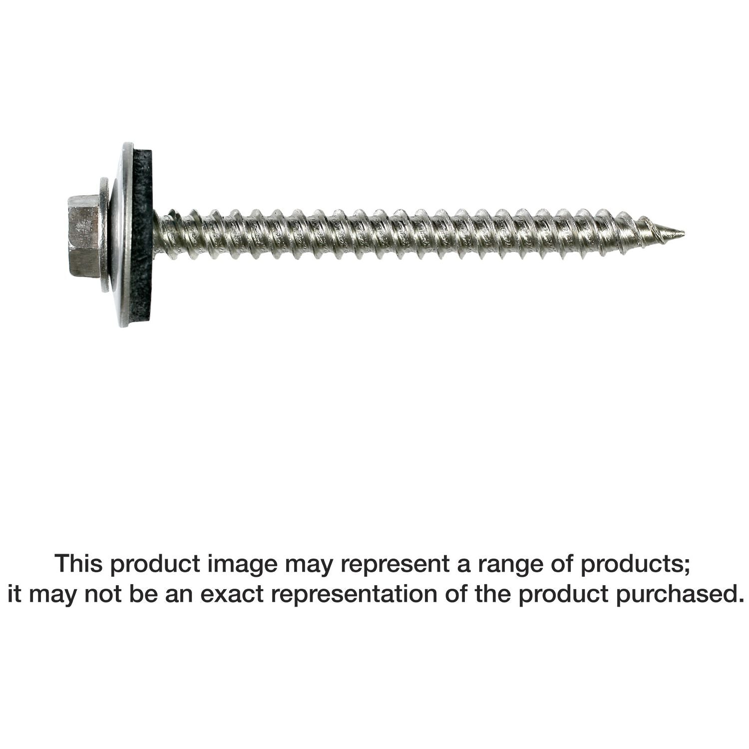 Simpson Strong-Tie T09200HWAM Metal-Panel Screw with EPDM Washer,  #9 x 2-in. Hex Head, Type 316, 1000-Pack