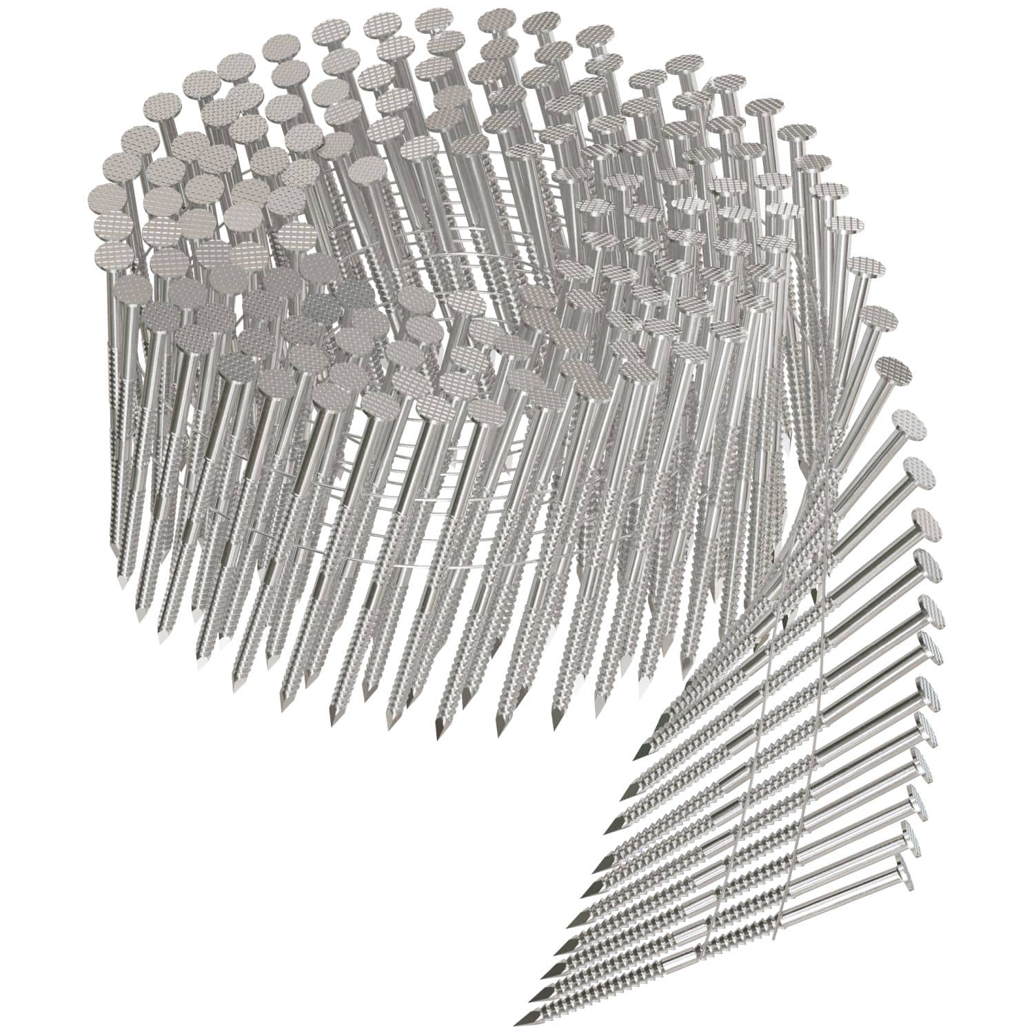 Simpson Strong-Tie T12A250PNB 15° Wire Coil, Full Round Head, Ring-Shank Decking/Framing Nail,  2-1/2-in. x .099-in. Type 316, 3600-Pack