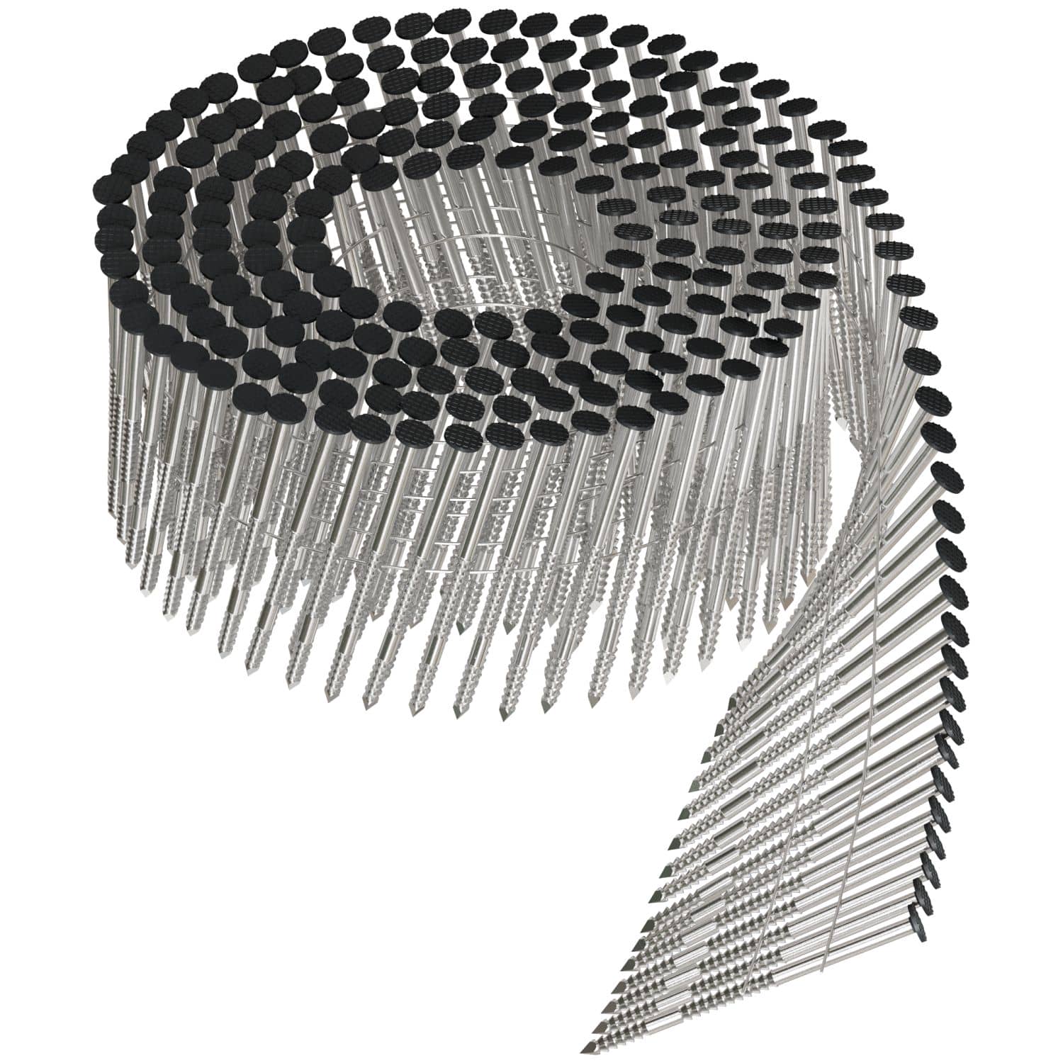 Simpson Strong-Tie T13A200SNJB 15° Wire Coil, Painted, Full Round Head, Ring-Shank Nail,  2-in. x .092-in. Type 316, Black, 1800-Pack