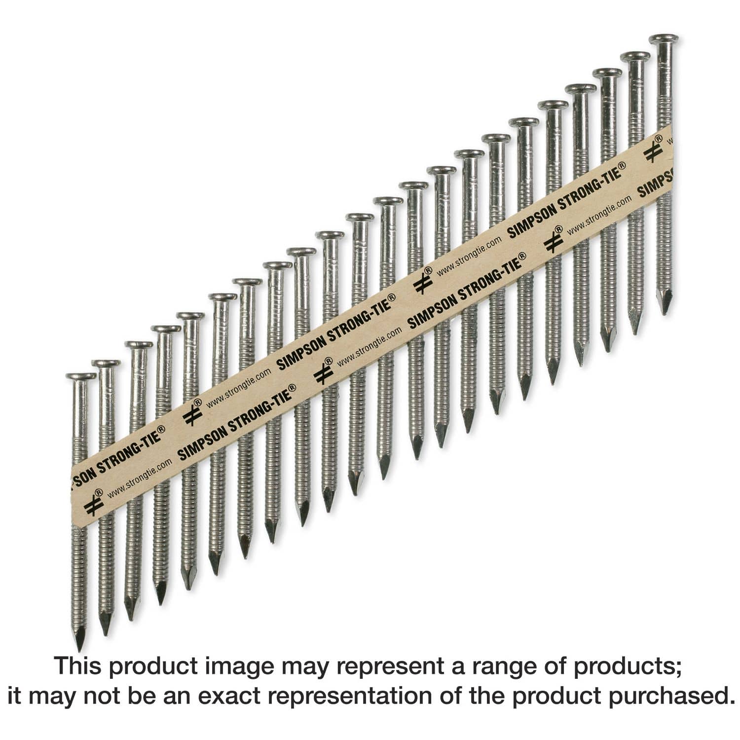 Simpson Strong-Tie T9A250MCN Strong-Drive 33° SCNR RING-SHANK CONNECTOR Nail,  2-1/2-in. x .148-in. Type 316, 1000-Pack