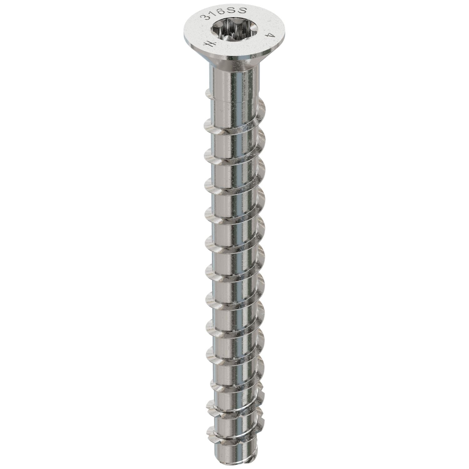 Simpson Strong-Tie Titen HD 3/8-in. x 4-in. Type 316 SS Countersunk Head Heavy-Duty Screw Anchor, 25-Pack (THD37400CS6SS)