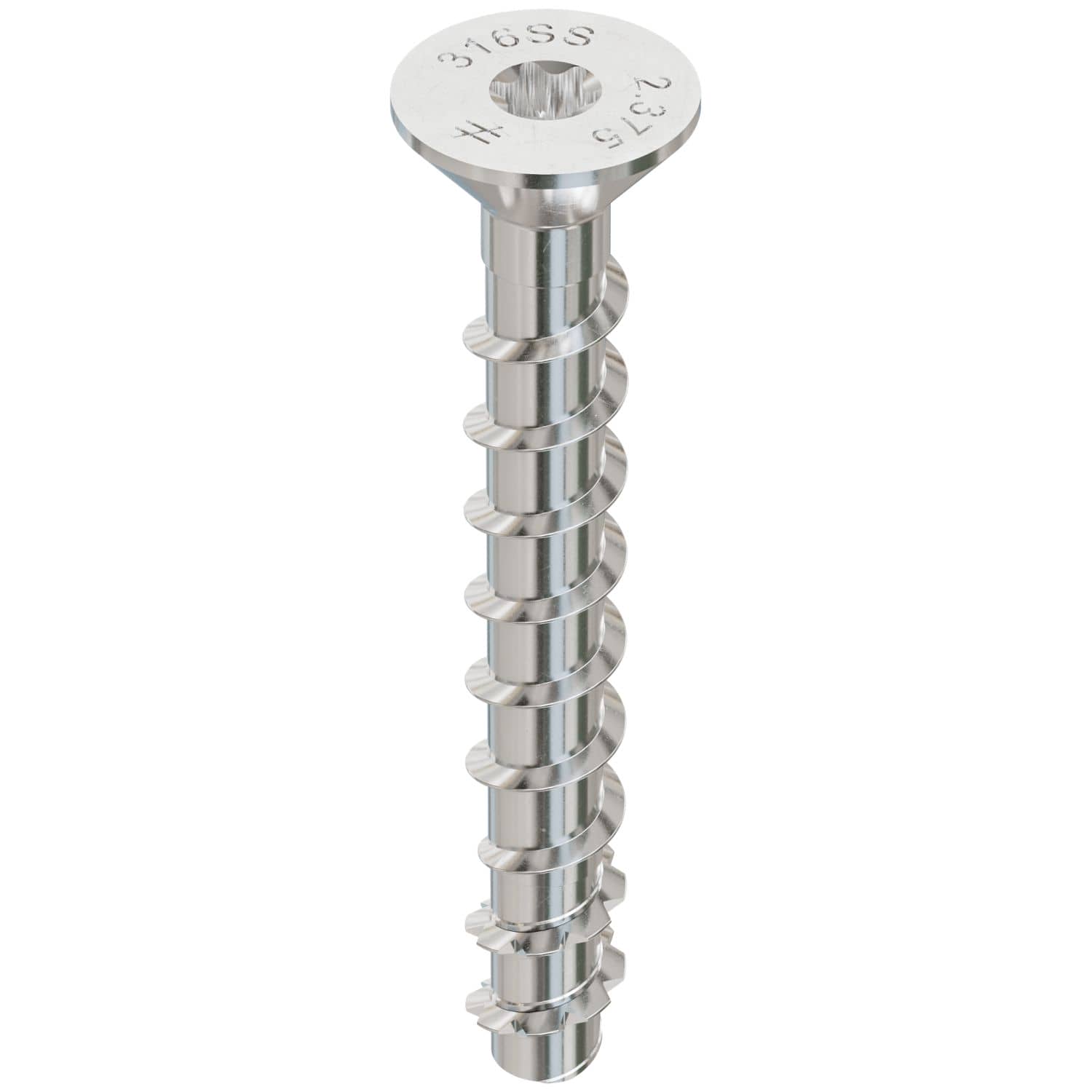 Simpson Strong-Tie THDC25238CS6SS Titen HD 1/4-in. x 2-3/8-in. Type 316 SS Countersunk Head Heavy-Duty Screw Anchor, 25-Pack