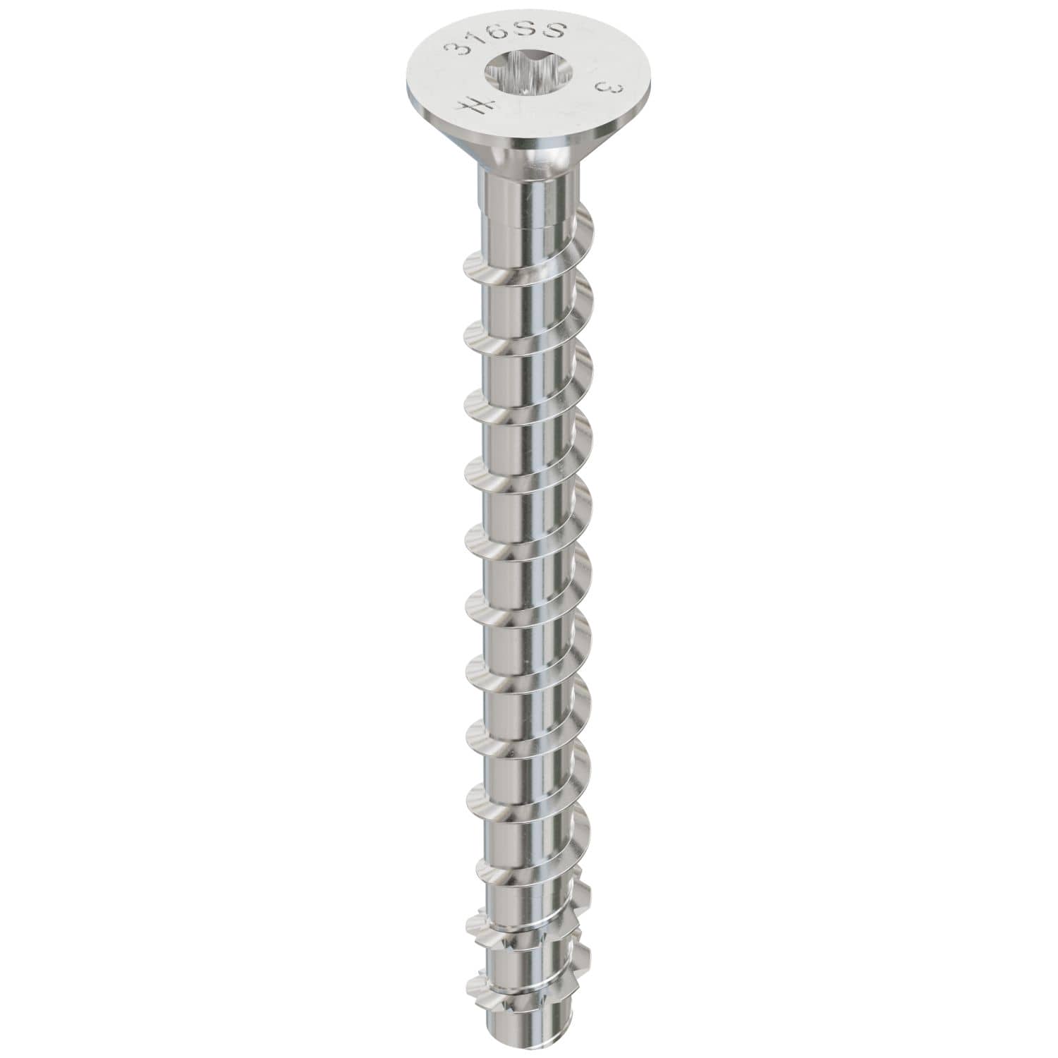 Simpson Strong-Tie THDC25300CS6SS Titen HD 1/4-in. x 3-in. Type 316 SS Countersunk Head Heavy-Duty Screw Anchor, 25-Pack
