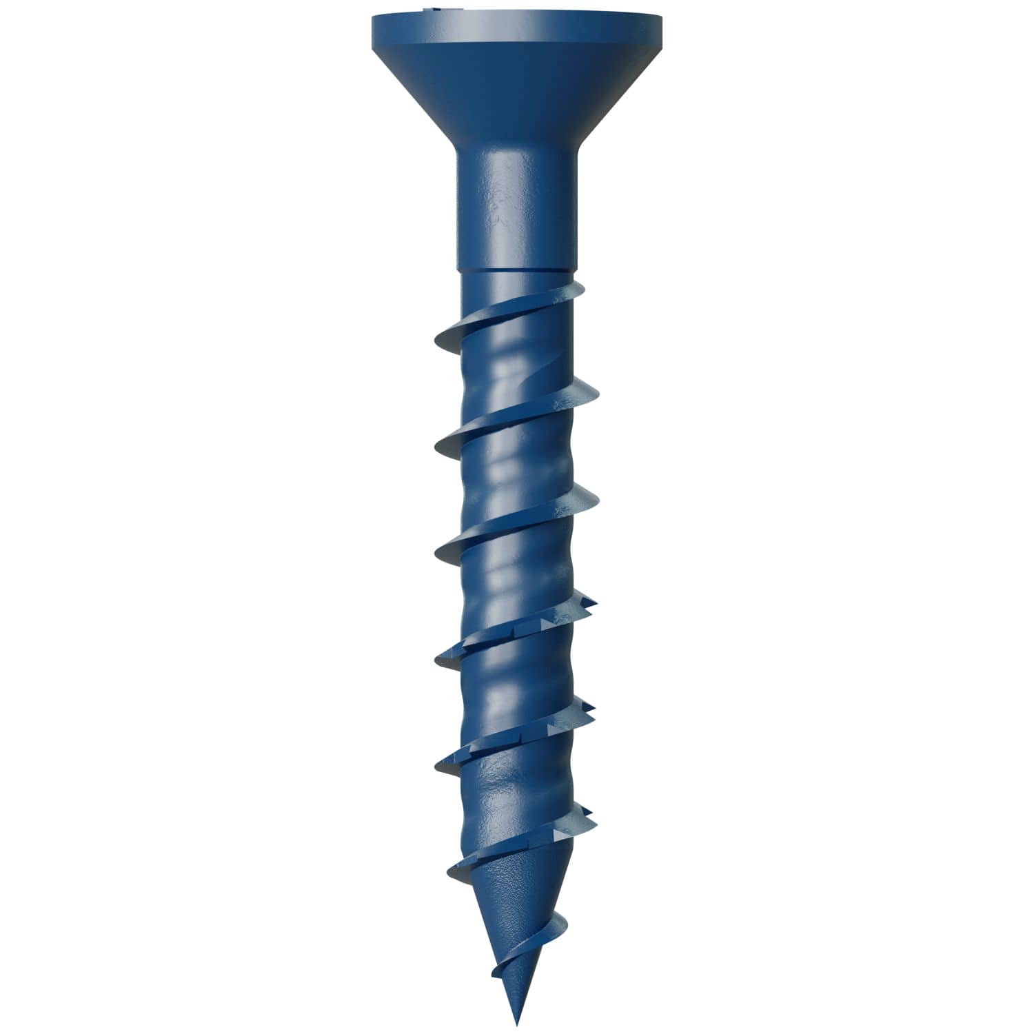 Simpson Strong-Tie TNT18114TFC8 Titen Turbo,  3/16-in. x 1-1/4-in. 6-Lobe Flat-Head Concrete and Masonry Screw, Blue, 8-Pack