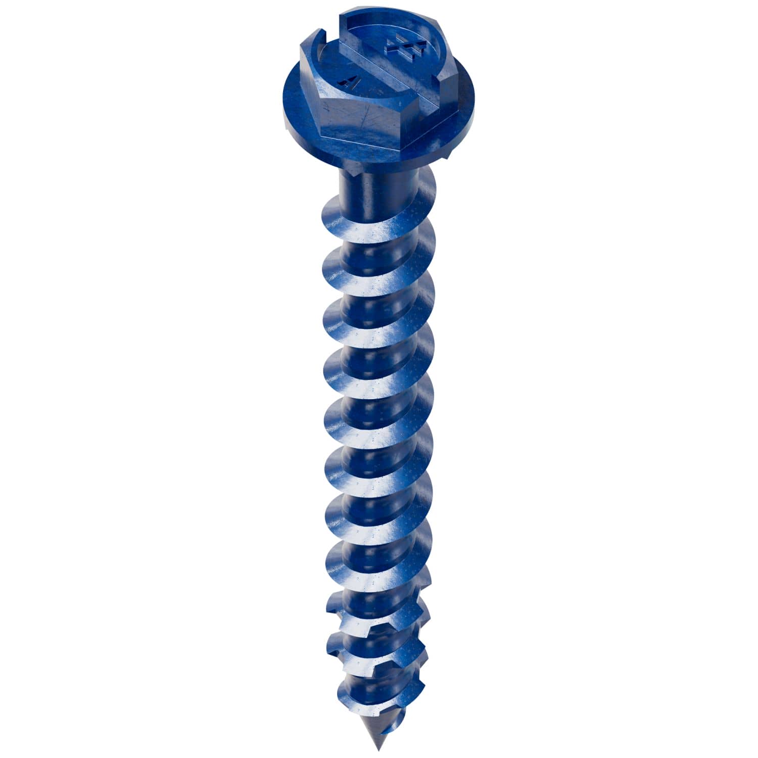 Simpson Strong-Tie TNT18134H Titen Turbo,  3/16-in. x 1-3/4-in. Hex-Head Concrete and Masonry Screw, Blue, 100-Pack