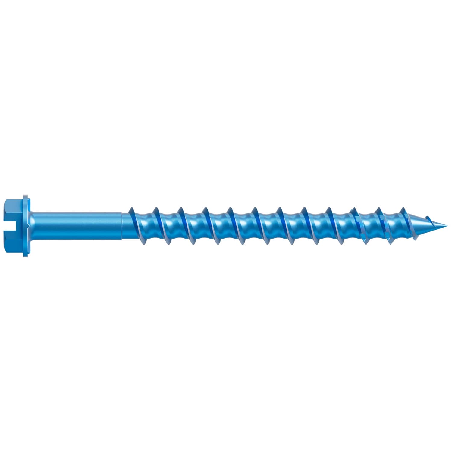 Simpson Strong-Tie TNT18214HB Titen Turbo,  3/16-in. x 2-1/4-in. Hex-Head Concrete and Masonry Screw, Blue, 2000-Pack